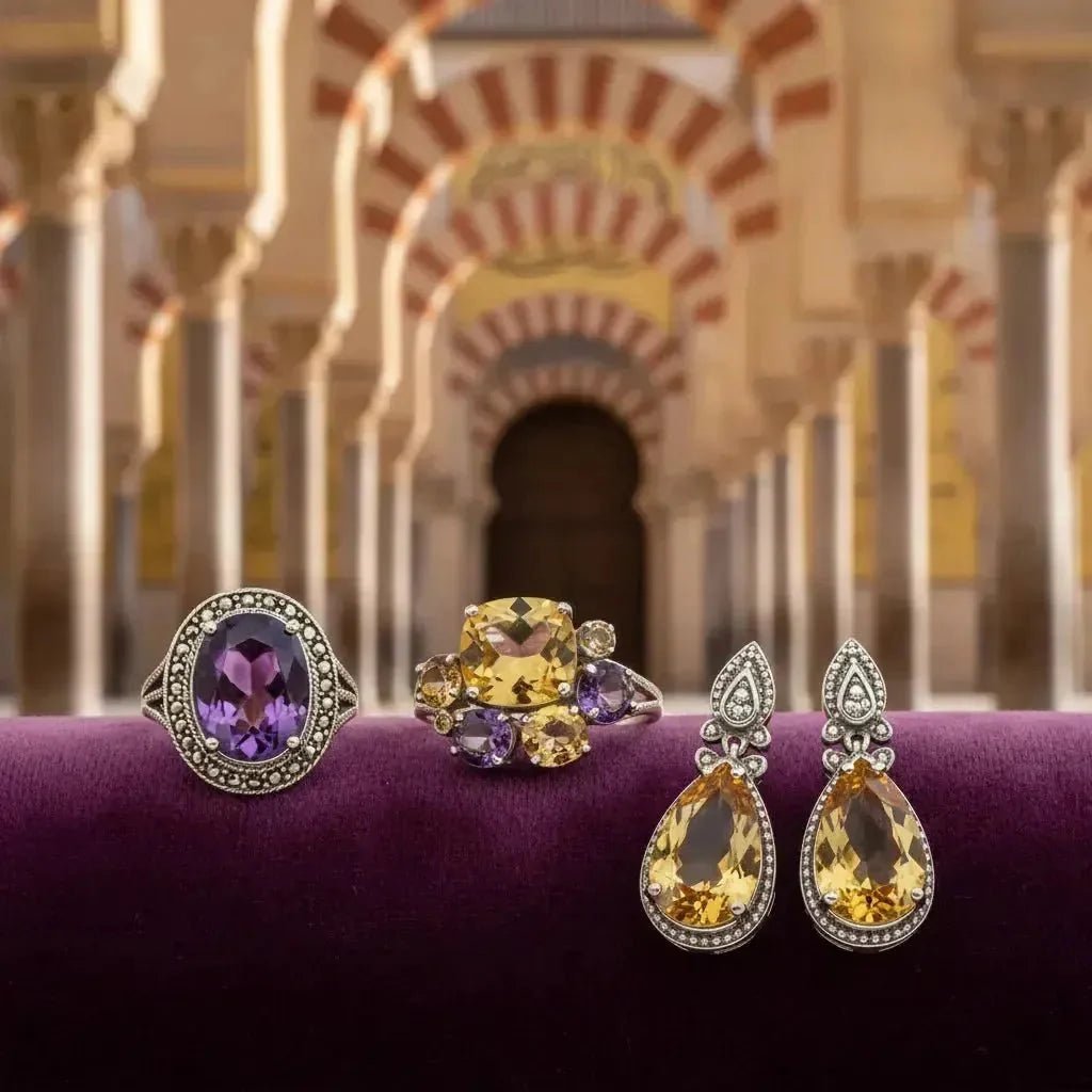 Améthyste et Citrine : Pierres Cordoue Argent 925 - Vindicta : Bijoux Argent 925 Massif, Luxe et Héritage