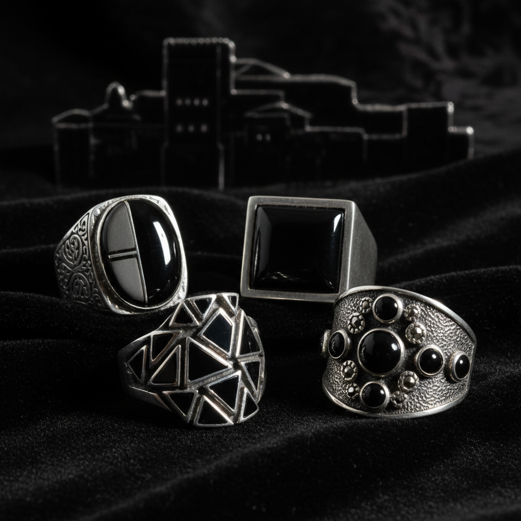 Onyx Noir Andalou : Puissance en Argent 925