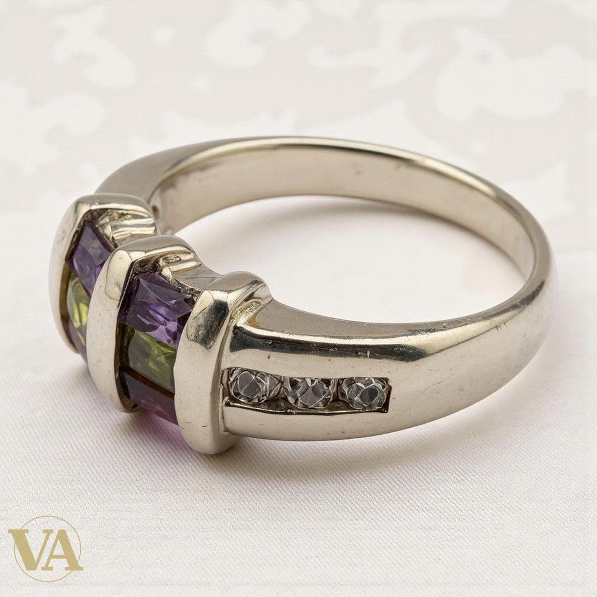 Bague femme Multicolore Argent 925 – Pierres facettées - Argent 925 - Vindicta