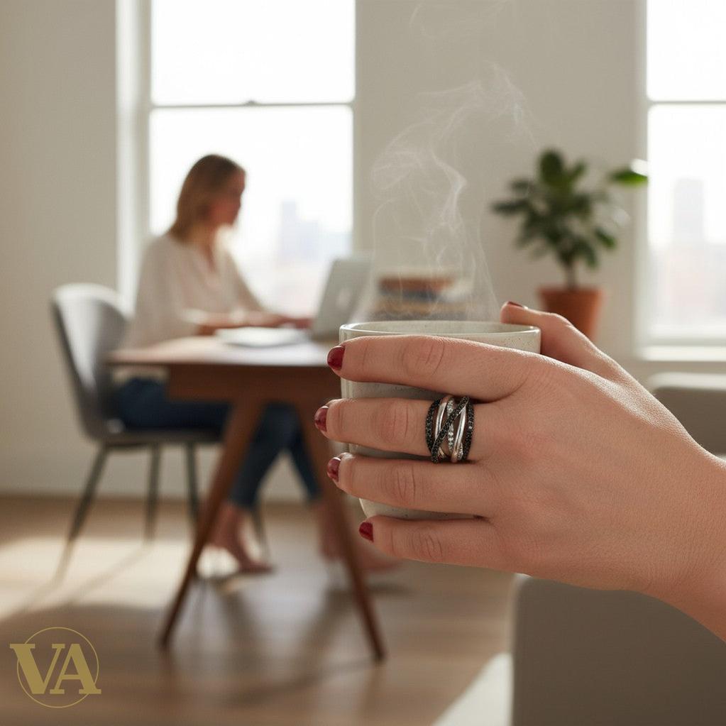 Bague Femme Argent 925 Anneaux Croisés