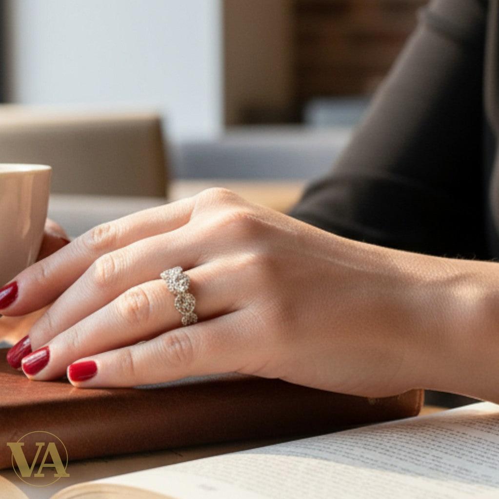 Bague Femme Argent 925 Plaqué Or Rose – Trilogie Zircons