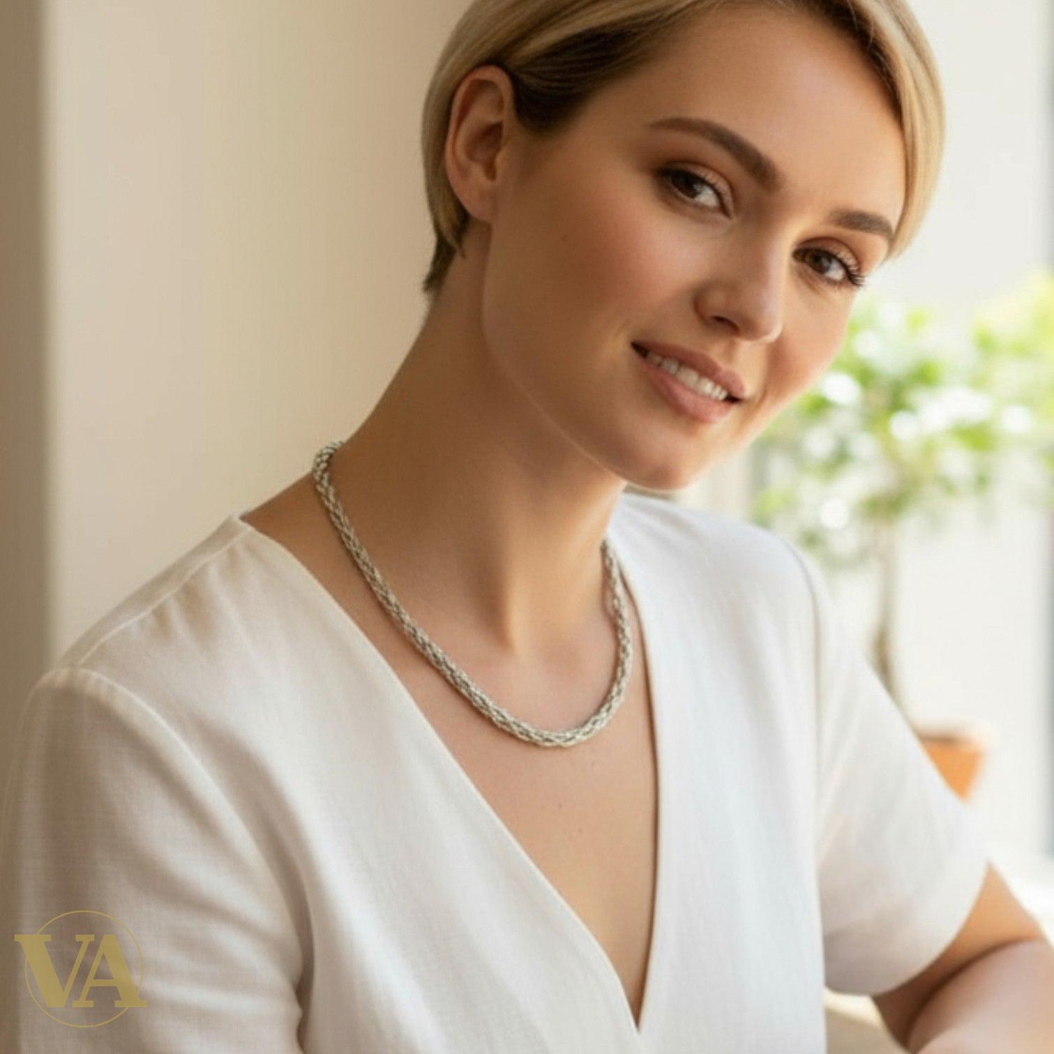 Collier en argent 925 trois nuances – Argent, or jaune et or rose