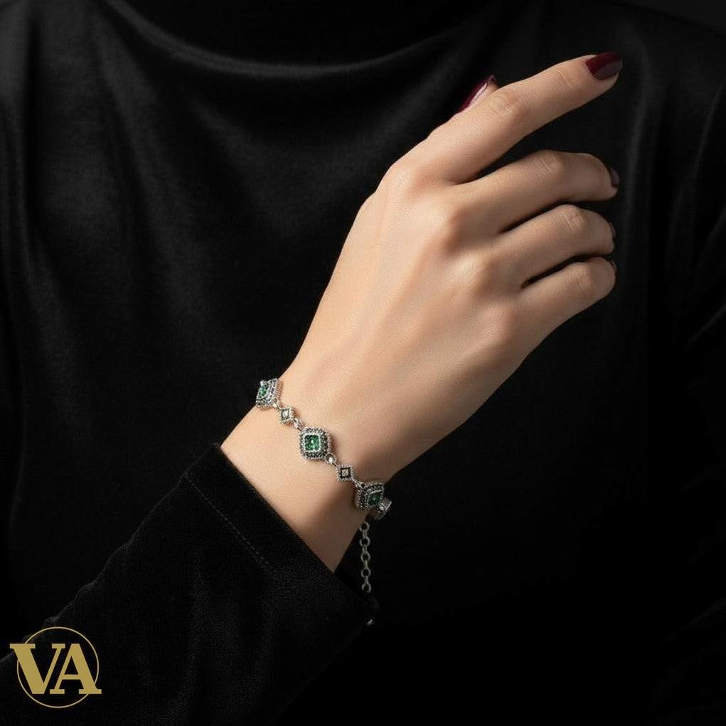 Bracelet femme en argent 925 avec marcassite | Bijoux Vindicta