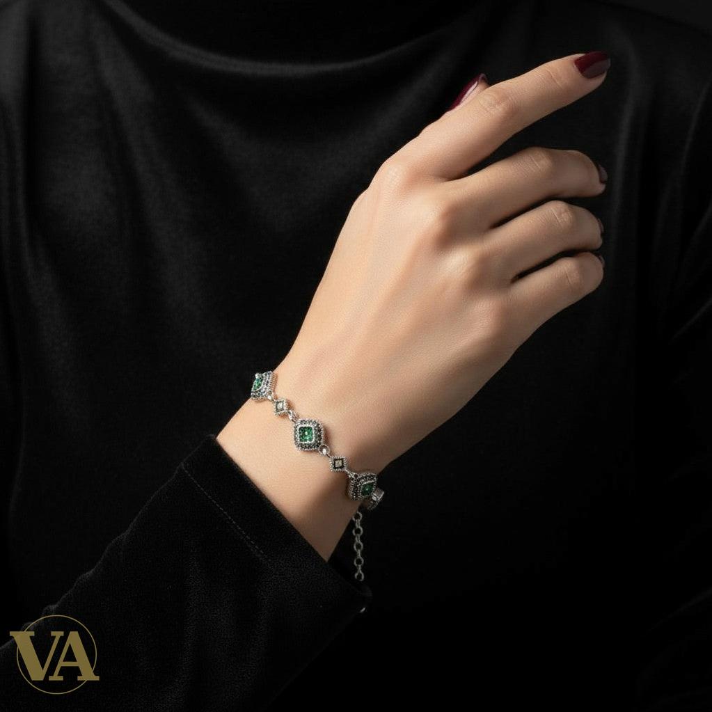 Bracelet femme en argent 925 avec marcassite