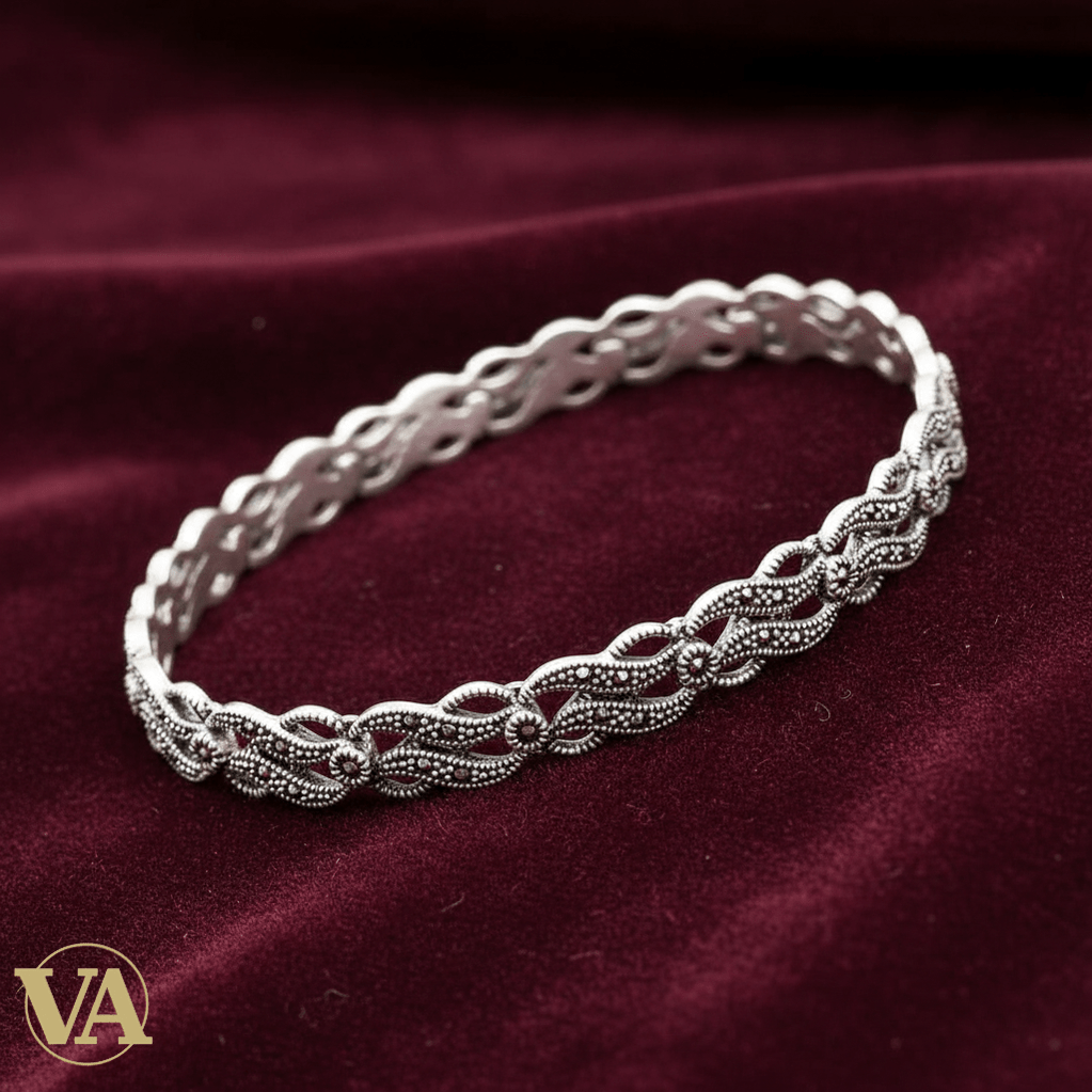 Bracelet Femme Argent 925 – Marcassite Vintage et Fermoir Cliquet - Argent 925 - Vindicta