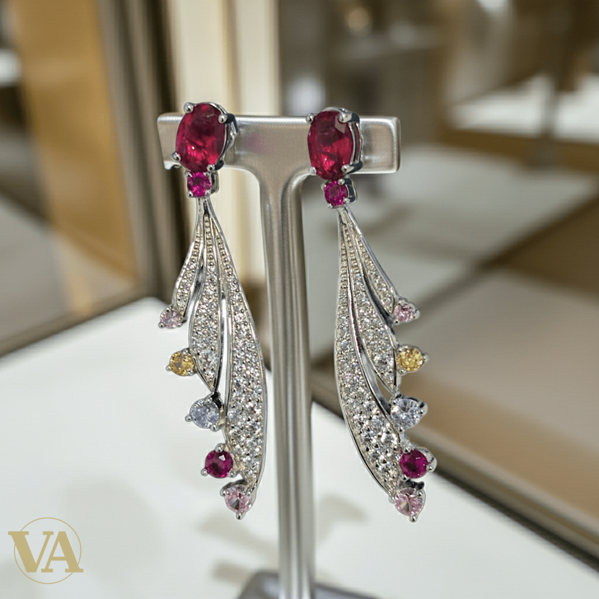 Boucles d’oreilles femme argent 925 pierres multicolores – Design feuille élégant-Vindicta : Bijoux Argent 925 Massif, Luxe et Héritage
