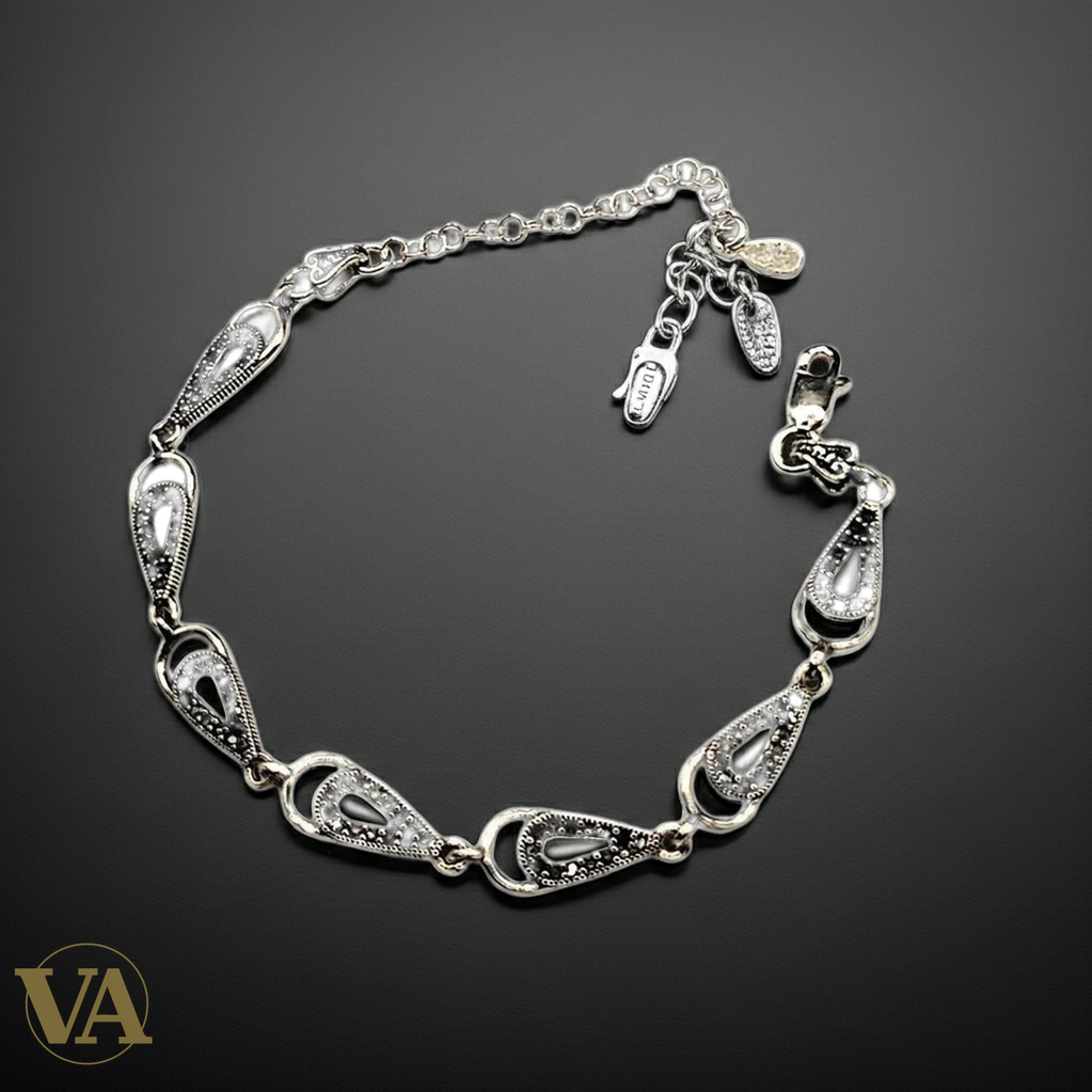 Bracelet Femme argent 925 & marcassite-Vindicta : Bijoux Argent 925 Massif, Luxe et Héritage