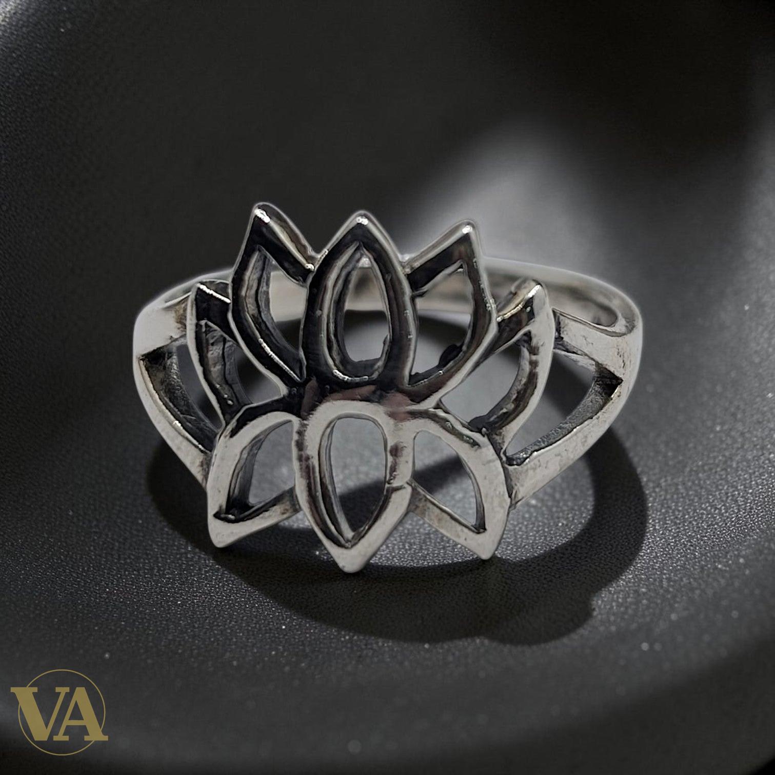 Bague femme argent 925 Lotus ajouré