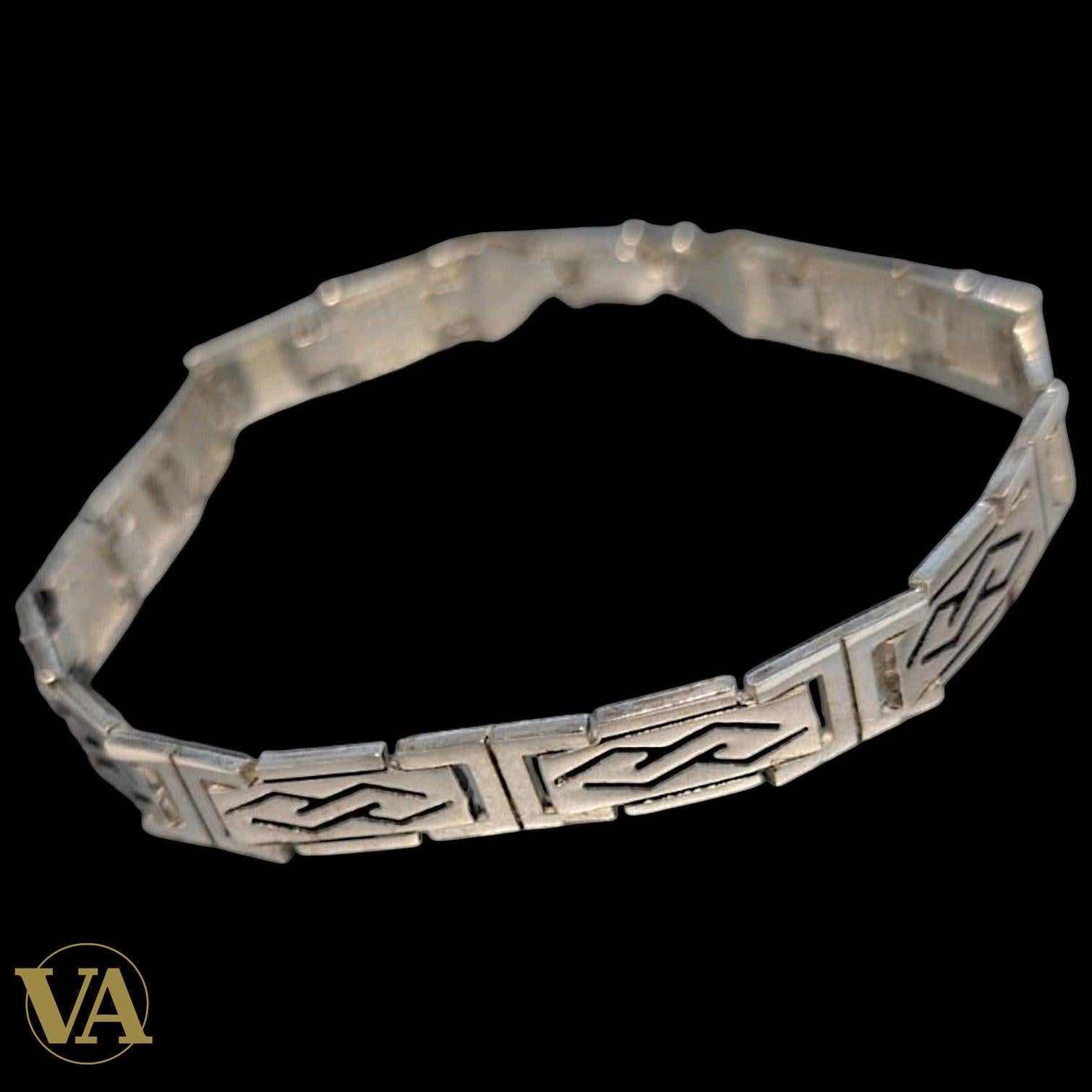 Bracelet Homme Argent 925 – Maillons Graphiques 8 mm