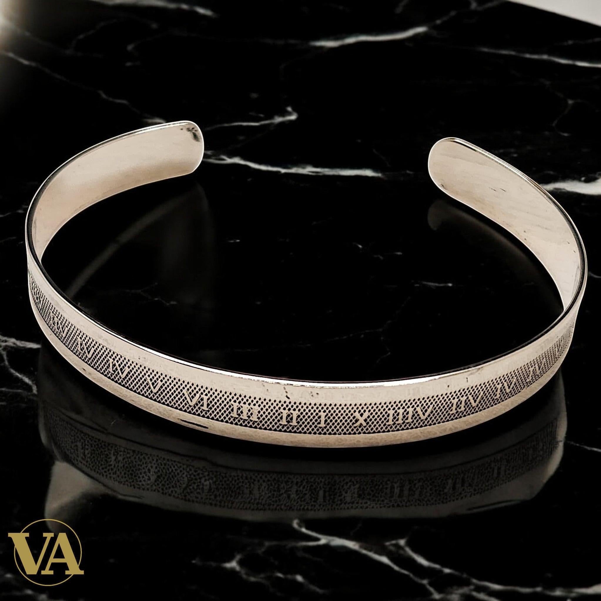 Bracelet Jonc Femme Argent 925 – Gravure Romaine | Bijoux Vindicta