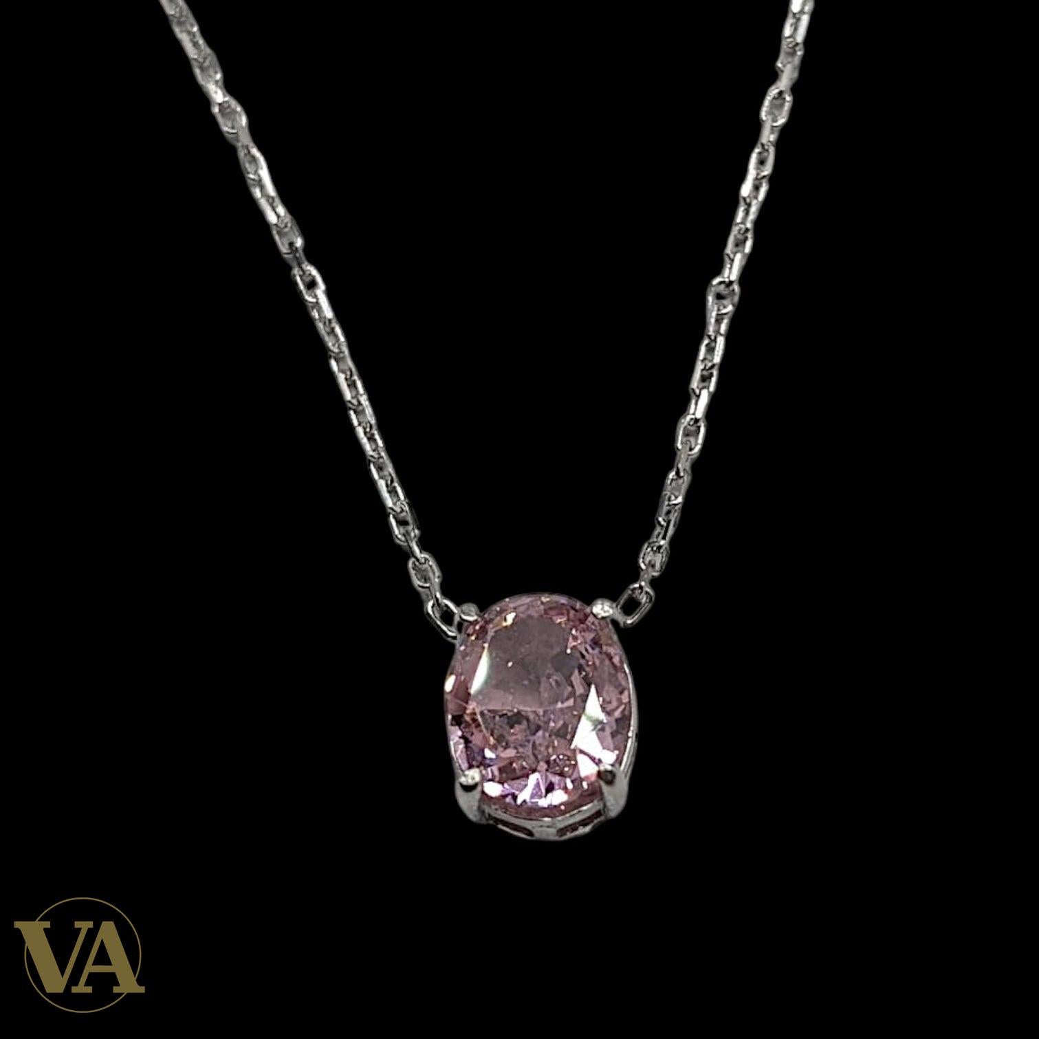 Collier Femme Argent 925 Améthyste Rose – Pendentif Solitaire-Vindicta : Bijoux Argent 925 Massif, Luxe et Héritage