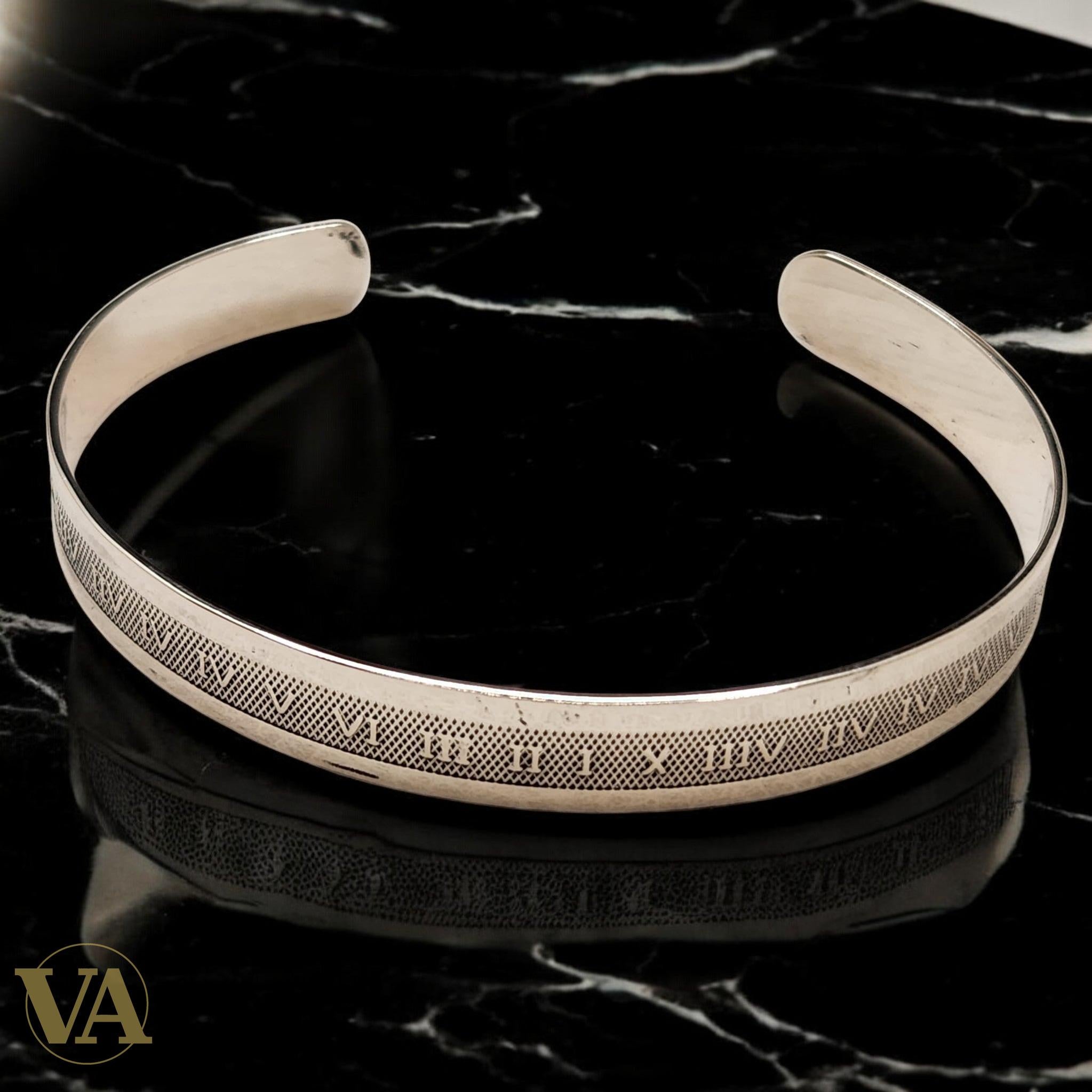 Bracelet Jonc Femme Argent 925 – Gravure Romaine