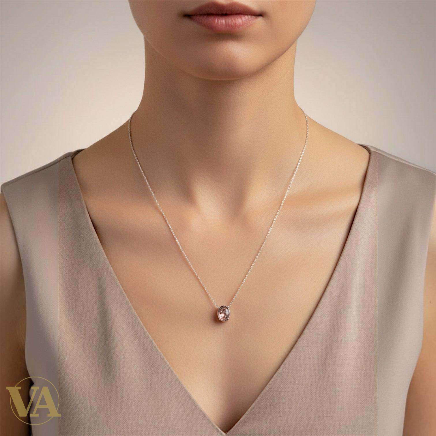 Collier Femme Argent 925 Améthyste Rose – Pendentif Solitaire-Vindicta : Bijoux Argent 925 Massif, Luxe et Héritage