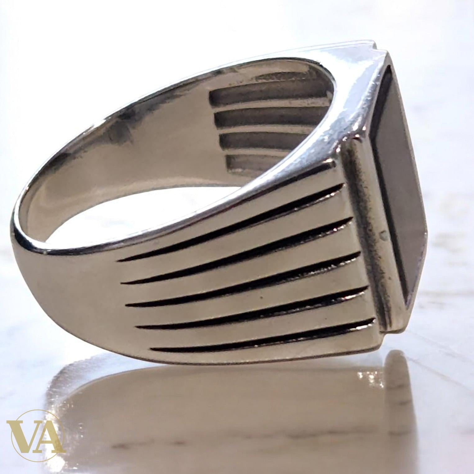 Bague Homme Argent 925 Nacre Grise – Style Moderne & Raffiné