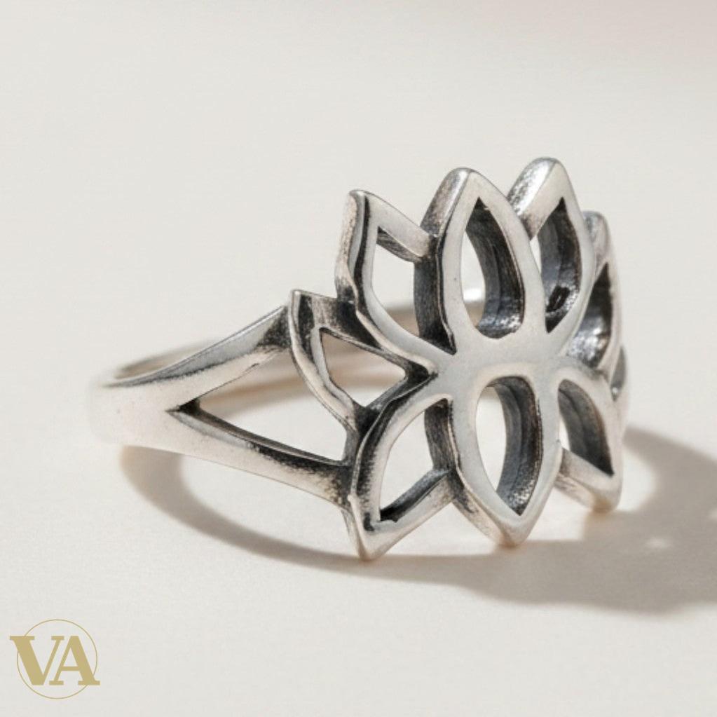 Bague femme argent 925 Lotus ajouré