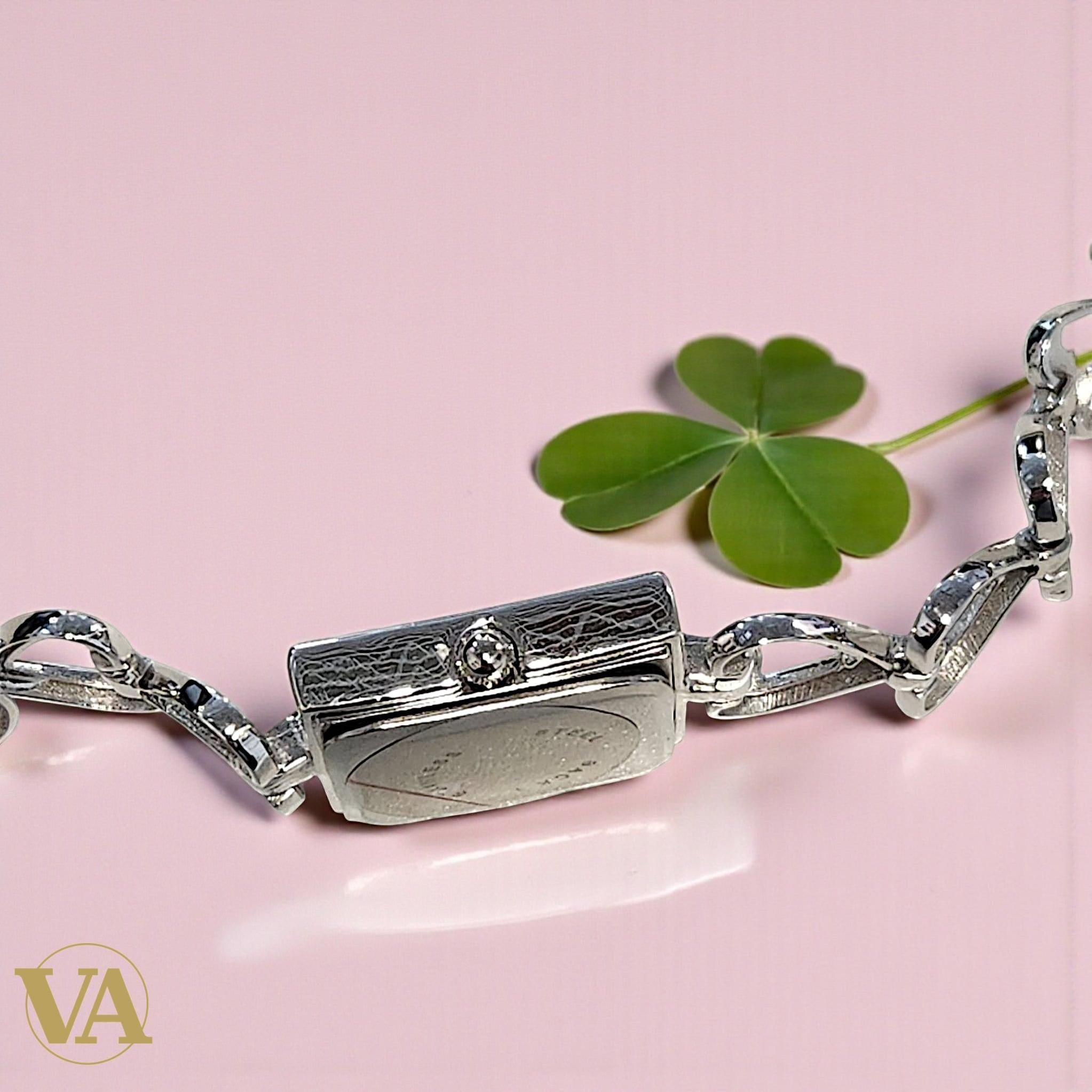 Montre Femme Argent 925 – Bracelet Cœurs & Cadran Carré Quartz