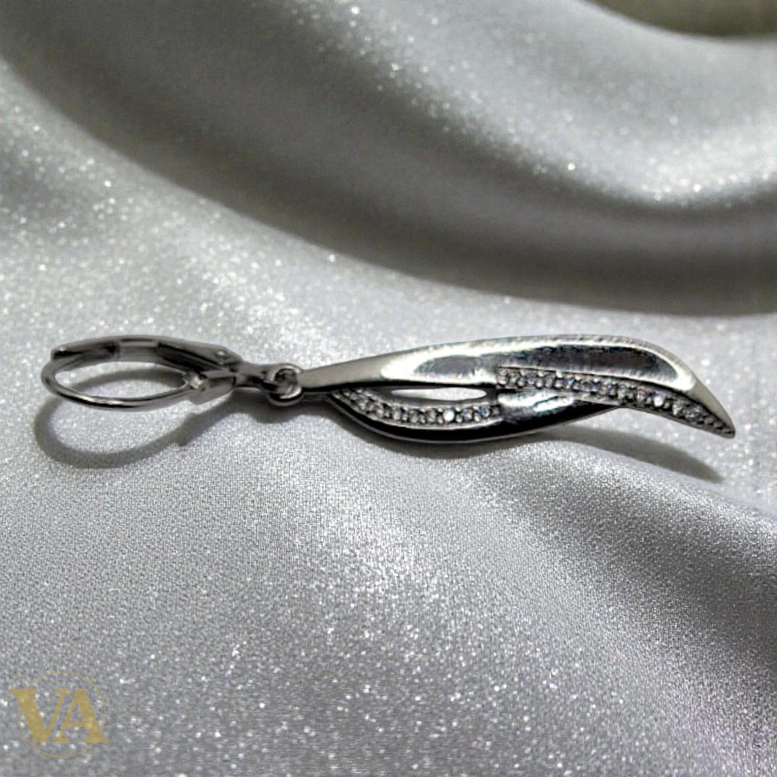Boucles d'Oreilles Femme Pendantes Argent 925 – Oxyde de Zirconium-Vindicta : Bijoux Argent 925 Massif, Luxe et Héritage