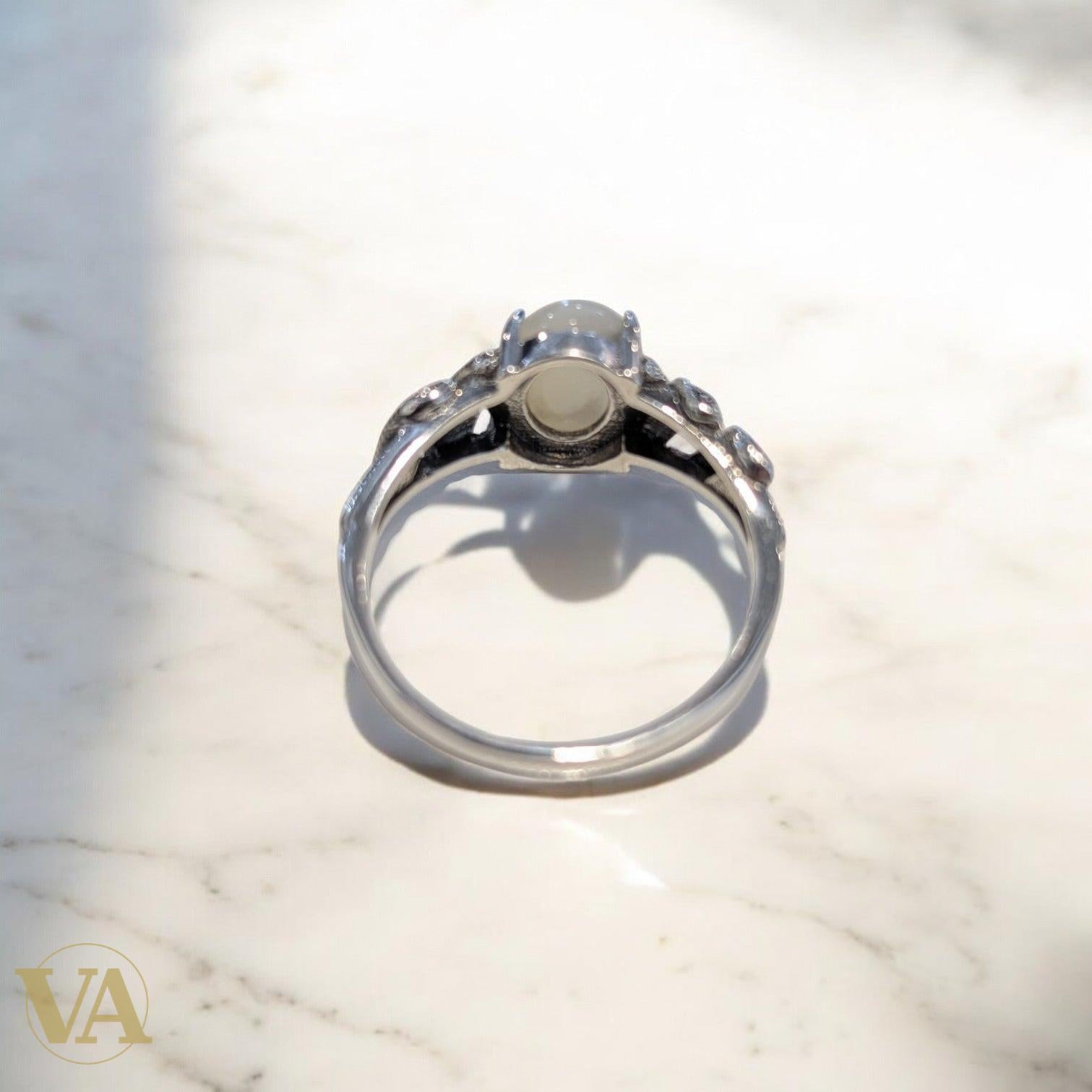 Bague femme Pierre de Lune & Marcassite