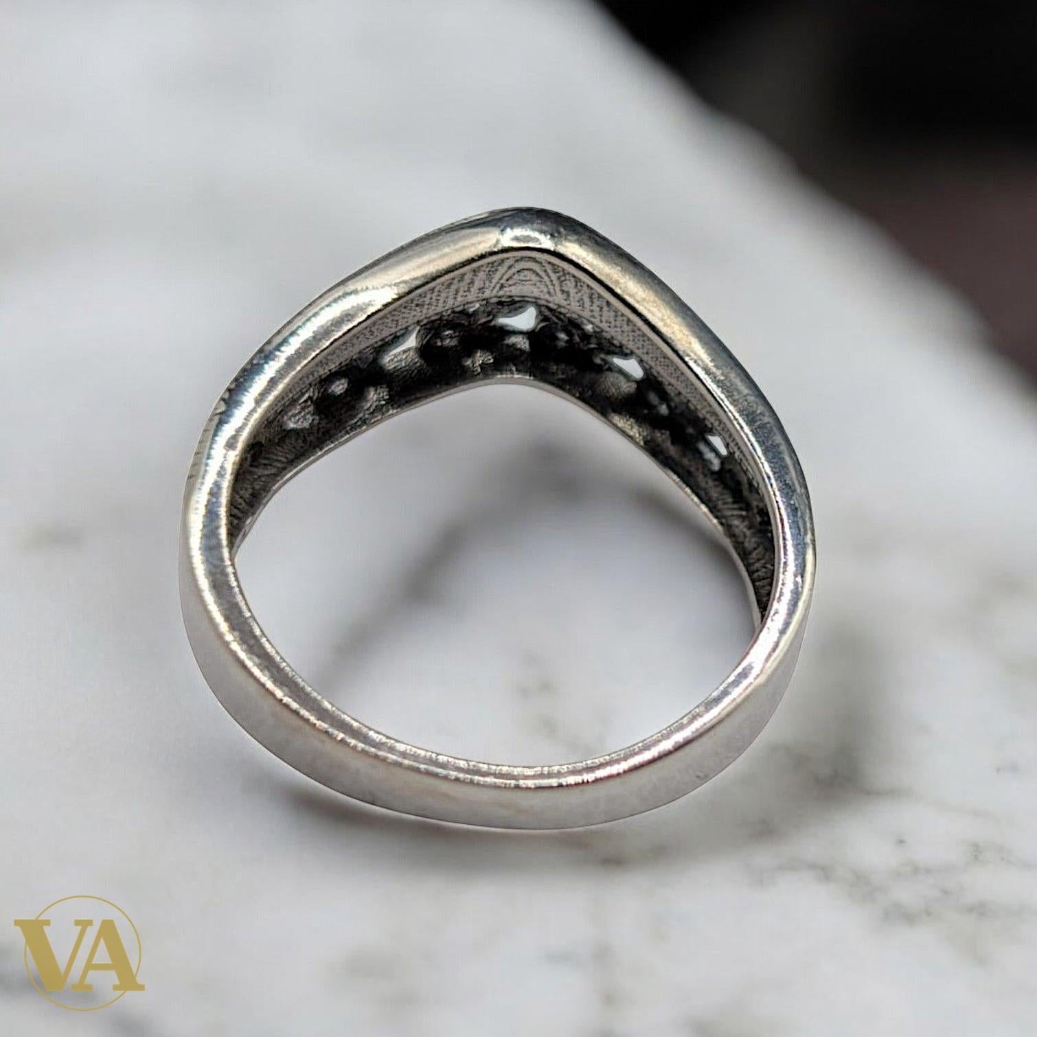 Bague Femme Argent 925 Ajourée – Anneau Ethnique Finition Oxydée – Bijou Fin & Symbolique