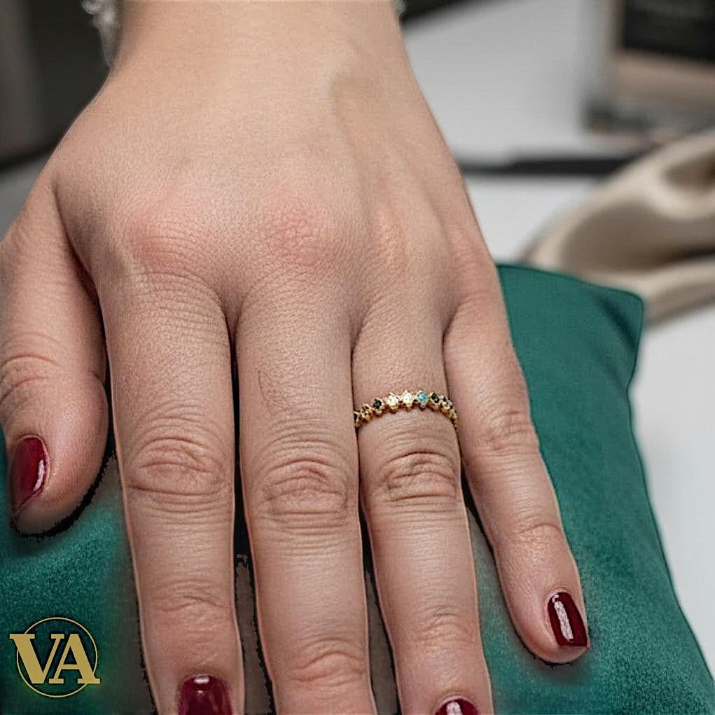 Bague femmes Argent Plaqué Or Oxydes Multicolores