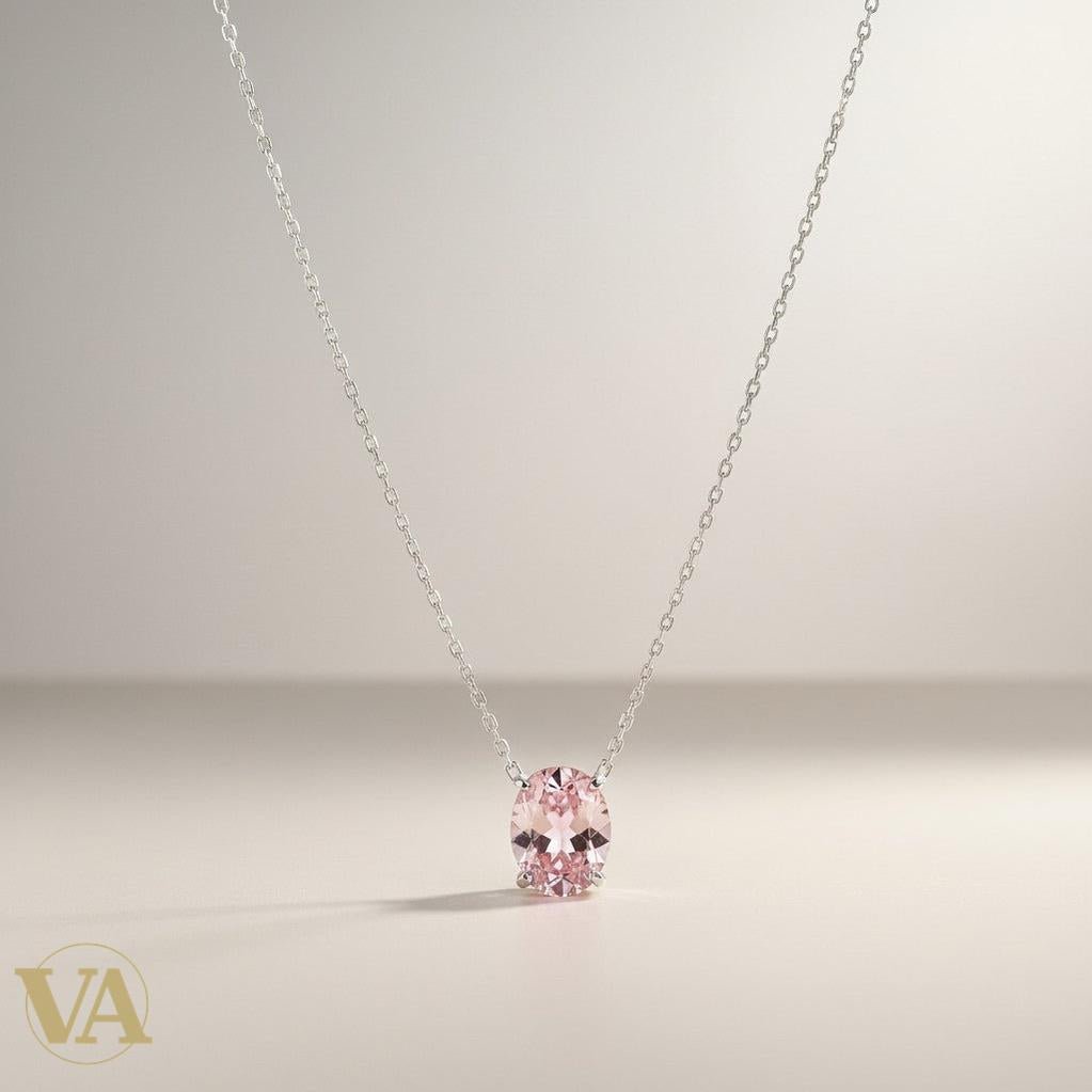 Collier Femme Argent 925 Améthyste Rose – Pendentif Solitaire - Argent 925 - Vindicta