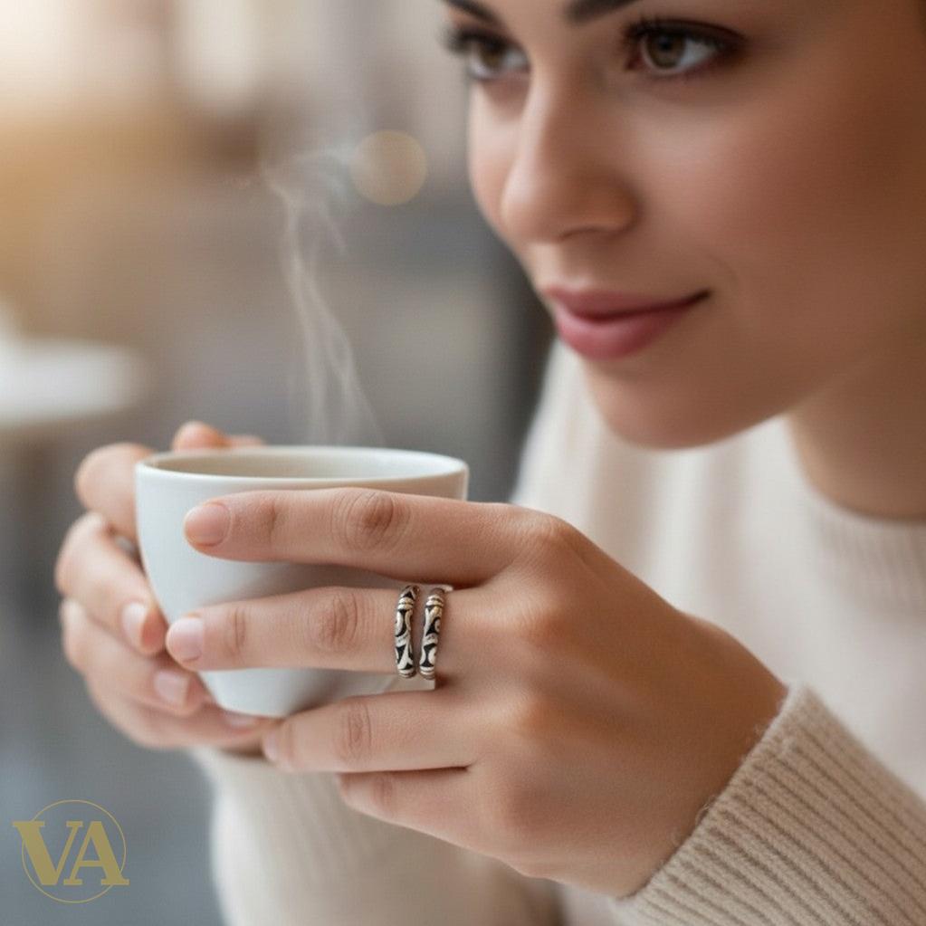 Bague Femme Argent 925 Spirales Ajourées - Design Volutes