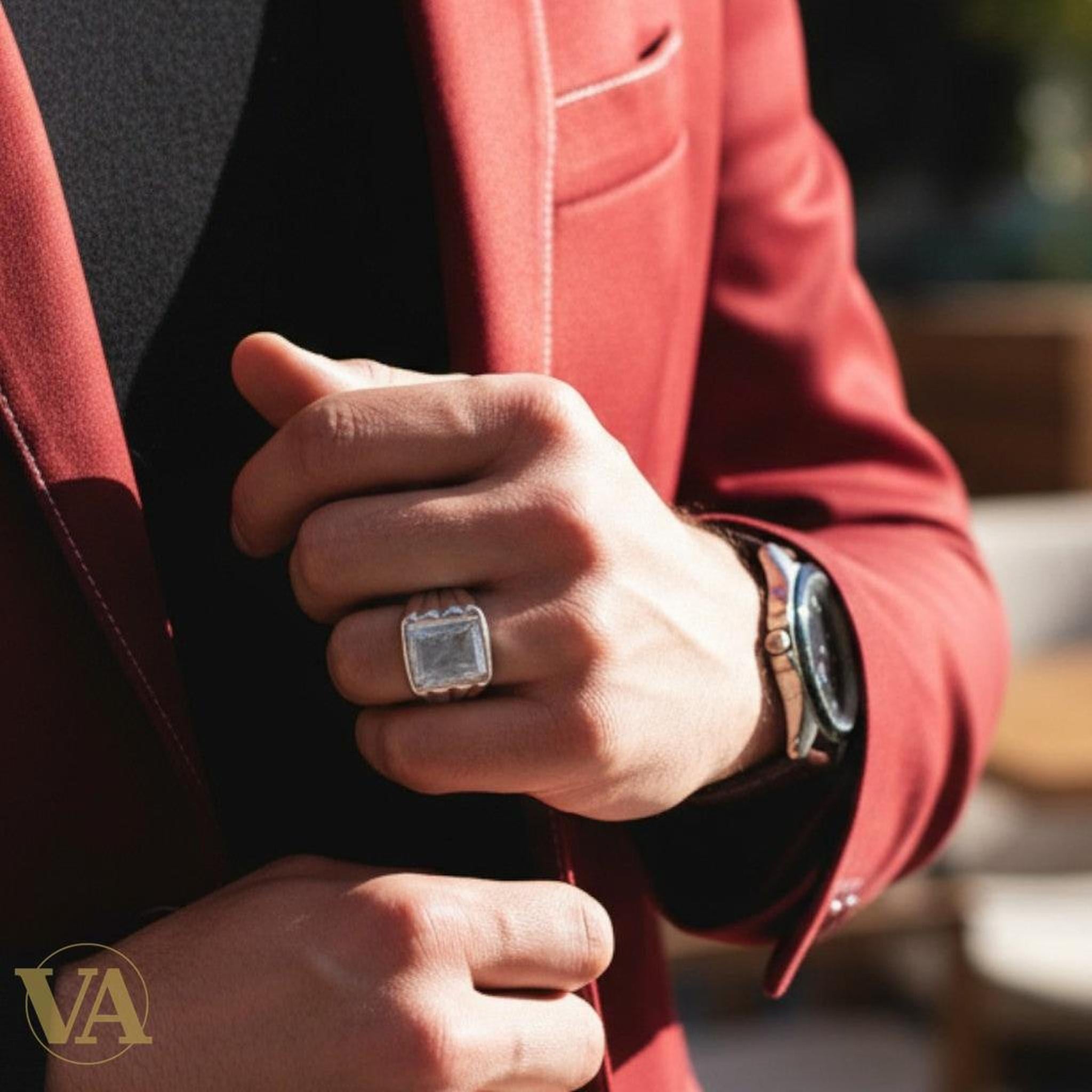 Chevalière Homme Argent 925 – Design Pyramide - Argent 925 - Vindicta