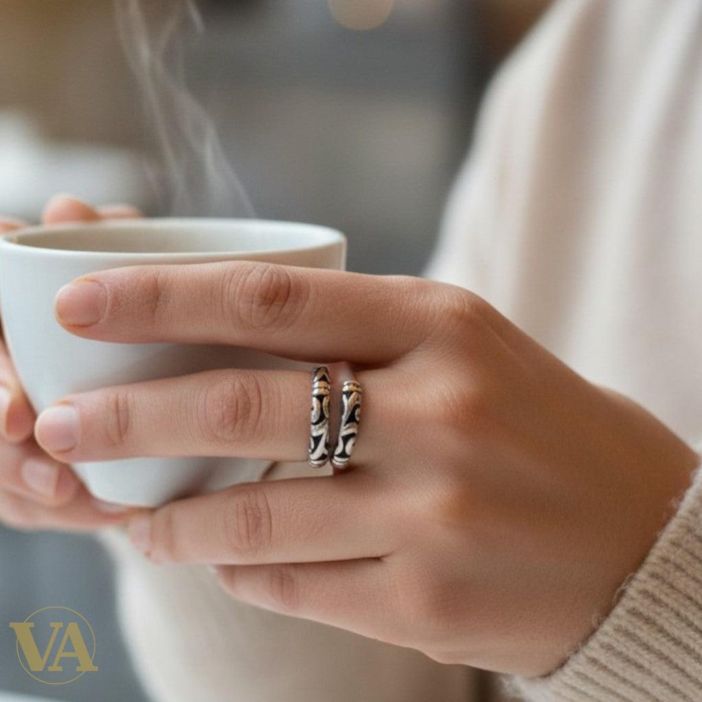 Bague Femme Argent 925 Spirales Ajourées - Design Volutes