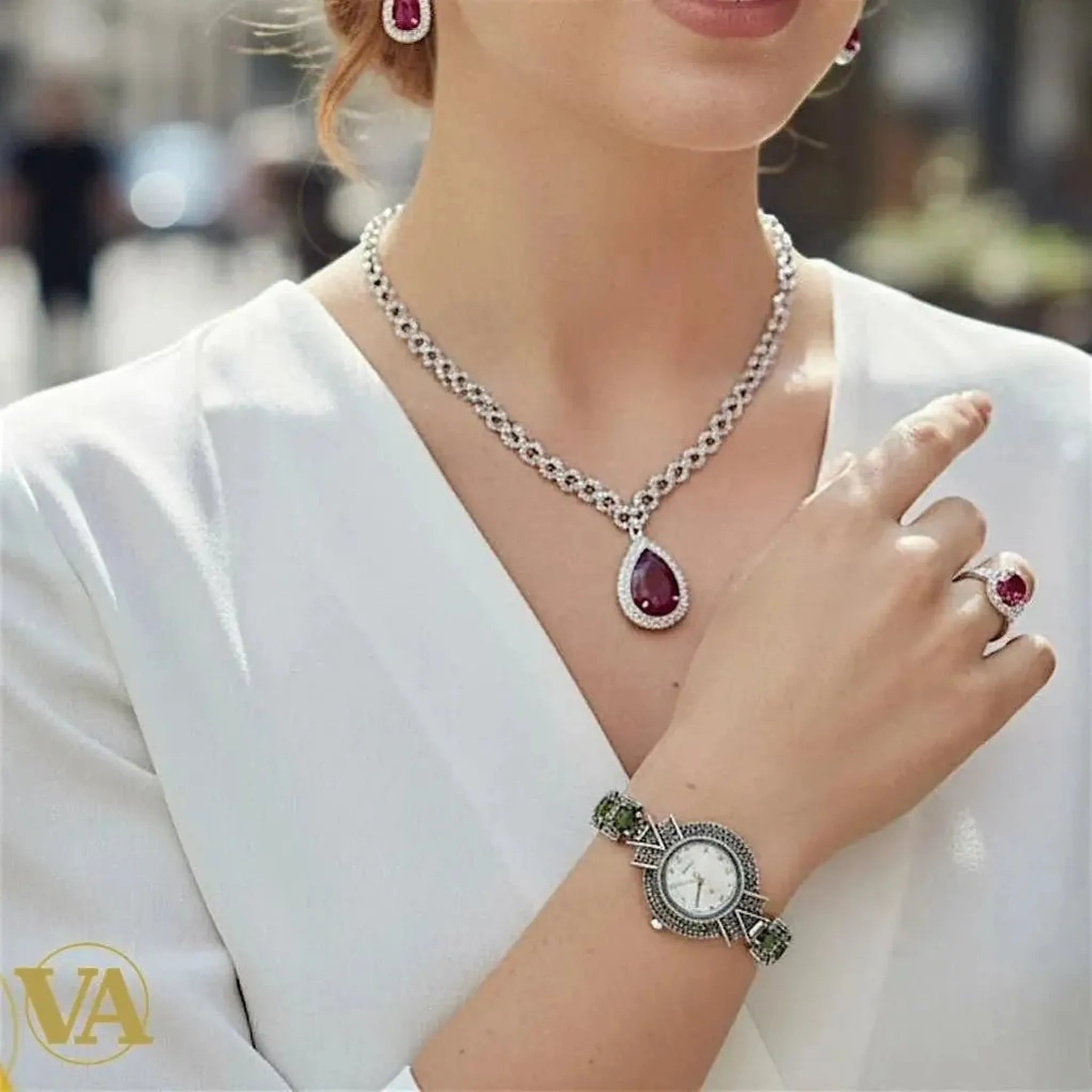 Bracelet-Montre Femme Argent 925 – Marcassite & Sultanite - Argent 925 - Vindicta