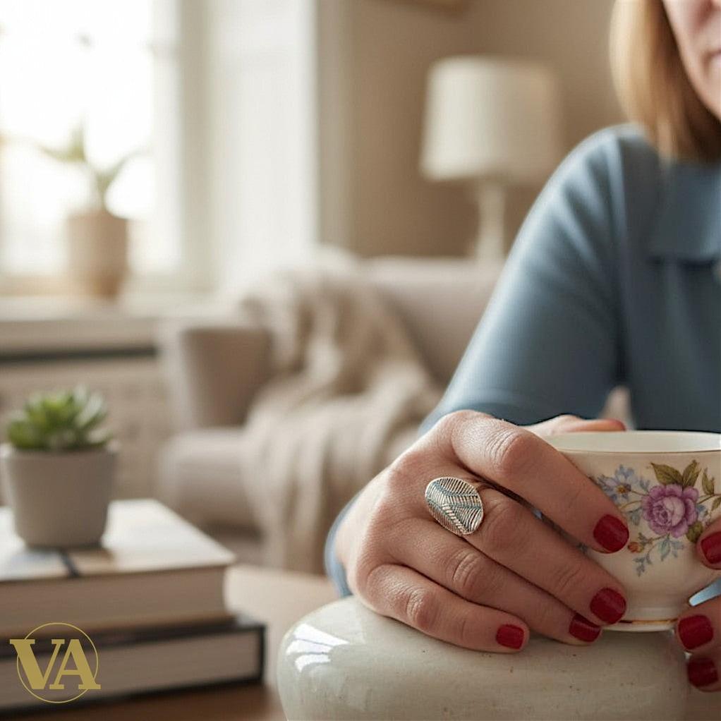 Bague argent 925 éventail Art Déco – Zirconiums