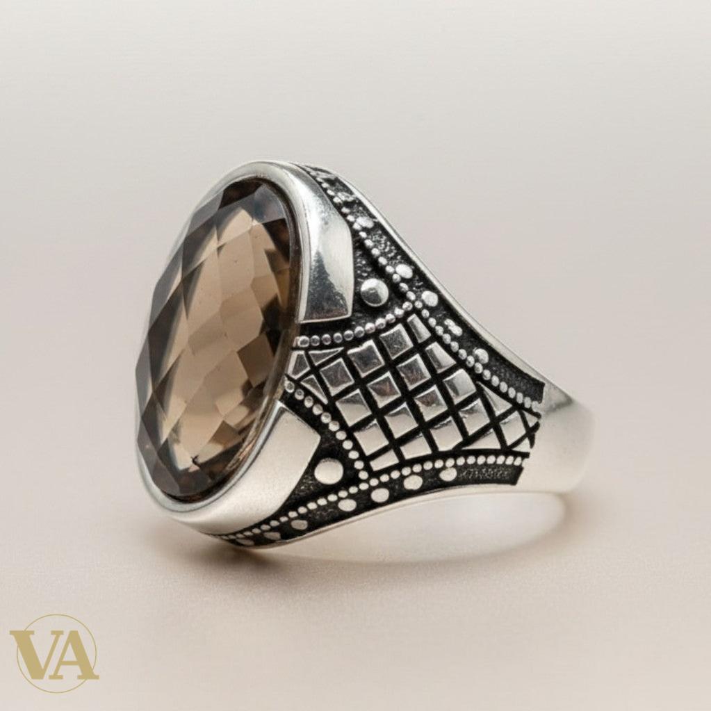 Chevalière Homme Argent 925 Pierre Sultanite