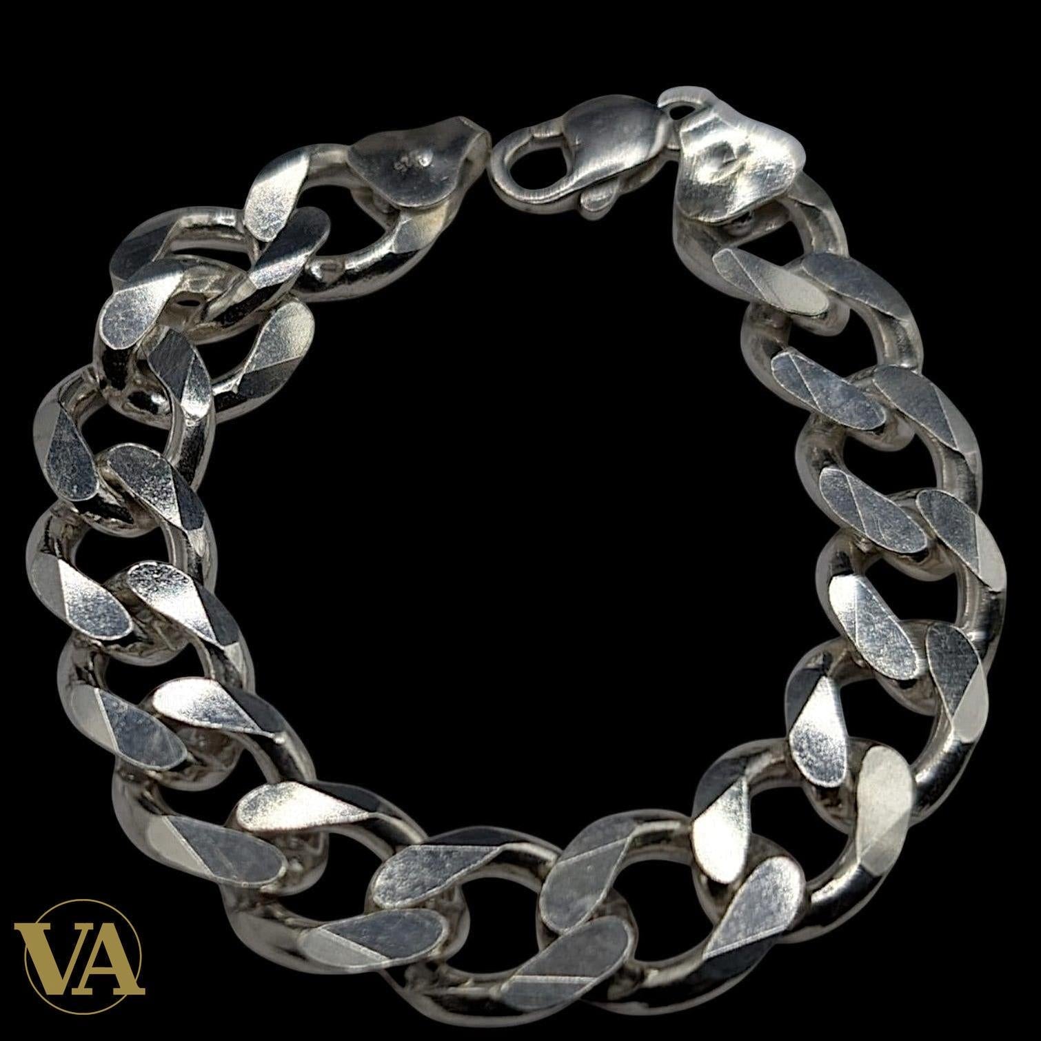 Bracelet Homme en Argent 925 – Maille Gourmette Large