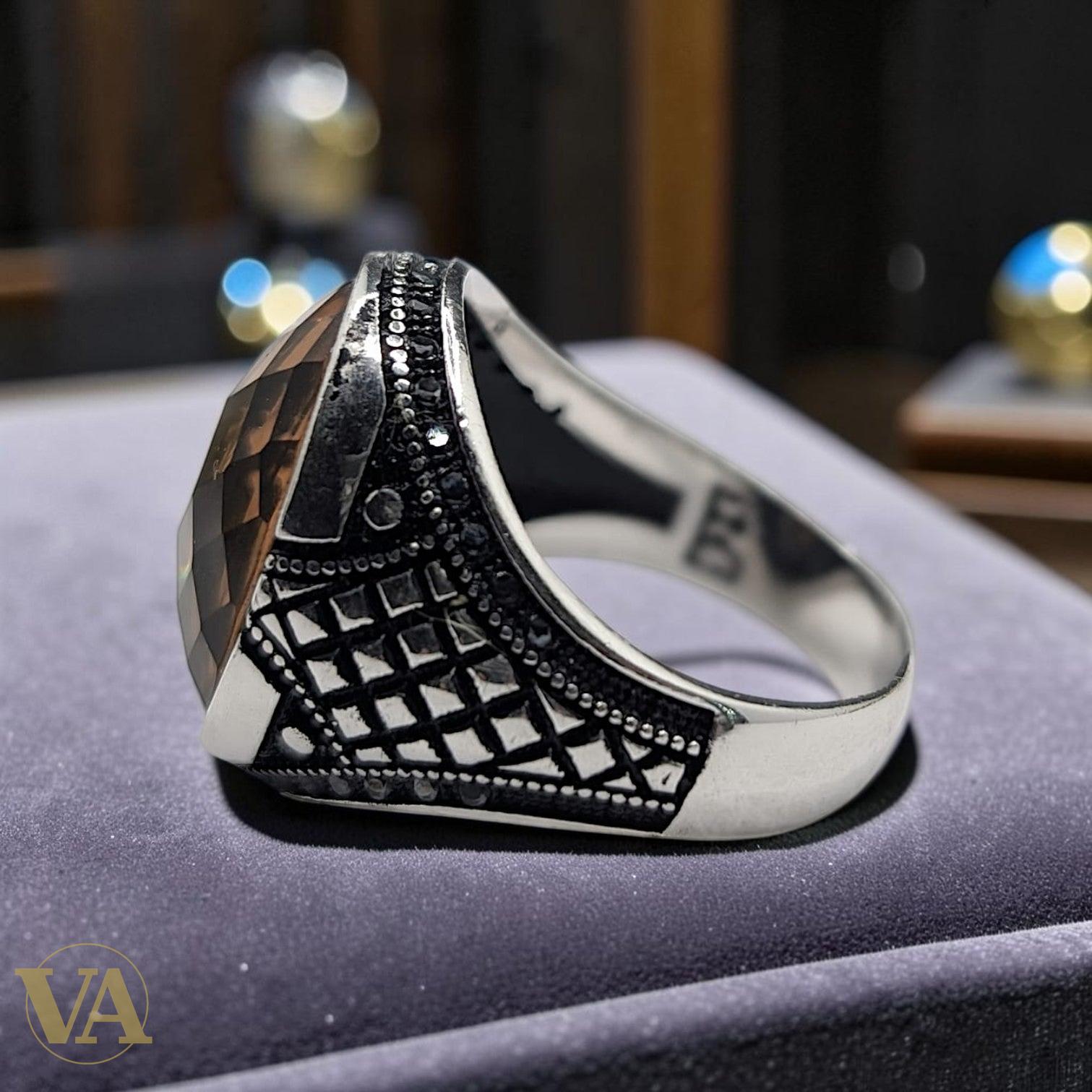 Chevalière Homme Argent 925 Pierre Sultanite
