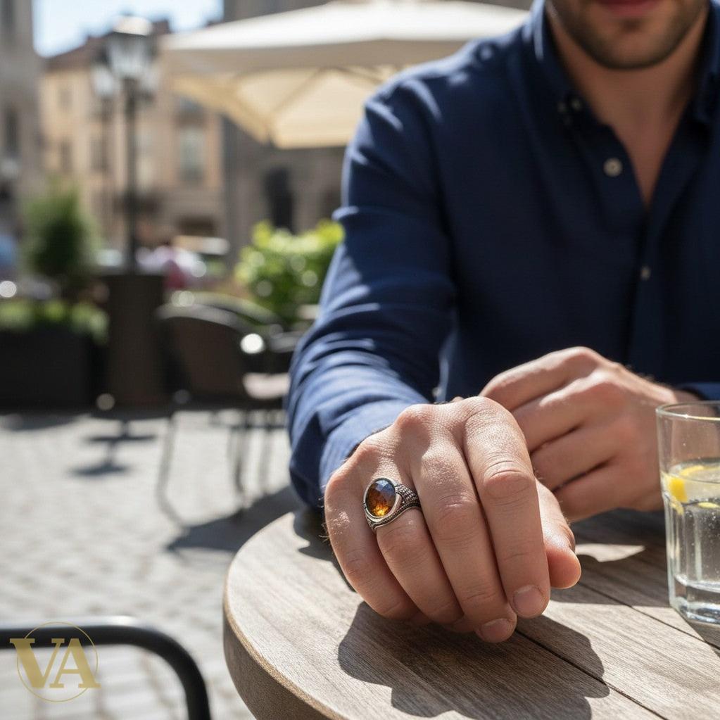 Chevalière Homme Argent 925 Pierre Sultanite