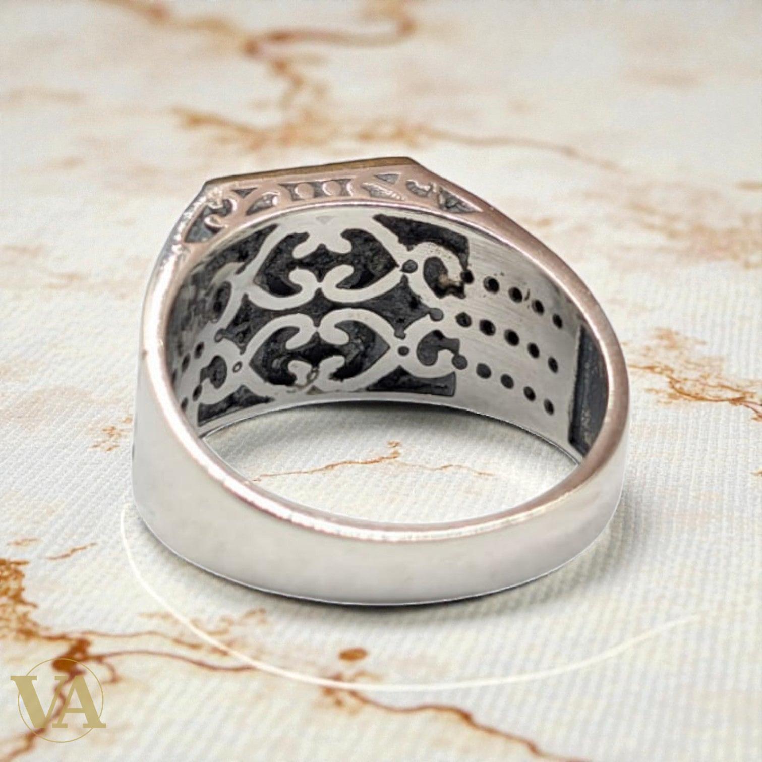 Bague homme argent 925 – Cornaline Rouge & Marcassite Art Déco | Bijoux Vindicta