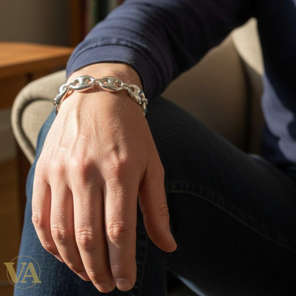 Bracelet Homme Argent 925 – Maille Large 14 mm