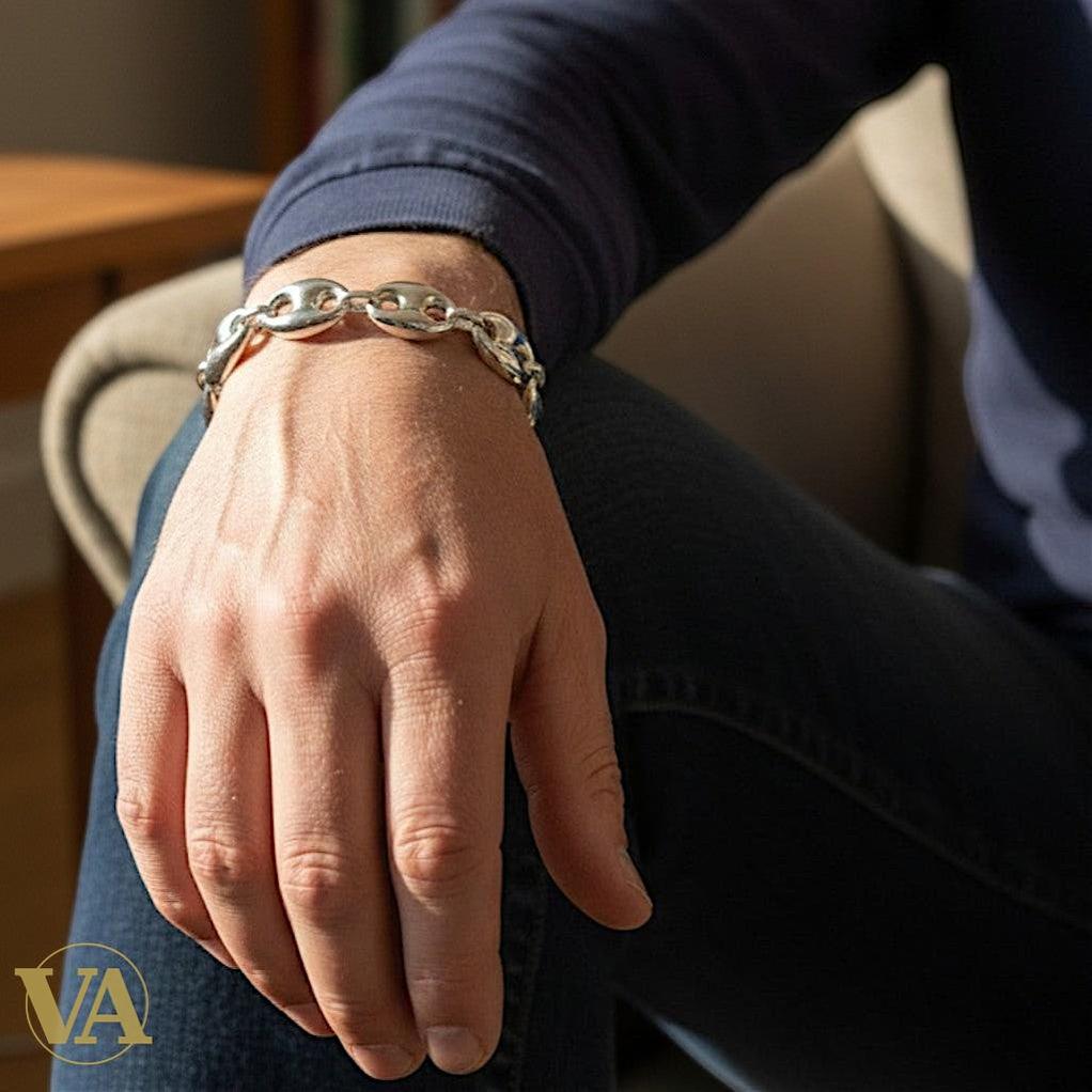 Bracelet Homme Argent 925 – Maille Large 14 mm