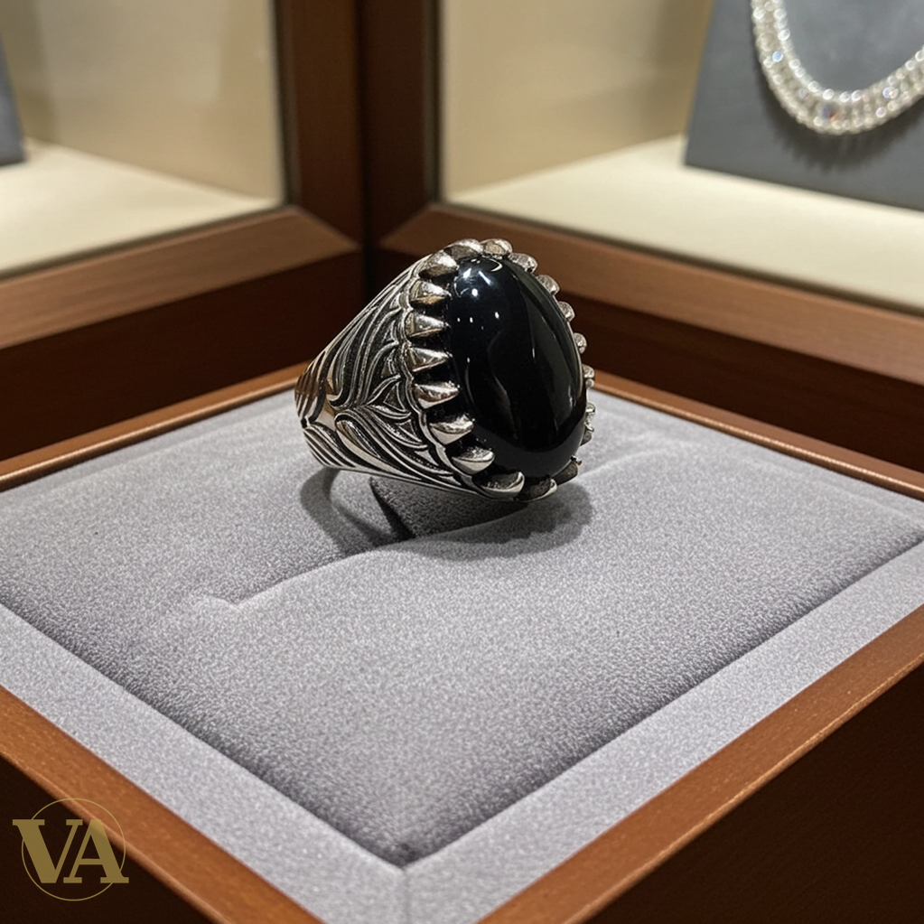 Bague Homme Argent 925 – Pierre Onyx Noire Ovale-Vindicta : Bijoux Argent 925 Massif, Luxe et Héritage