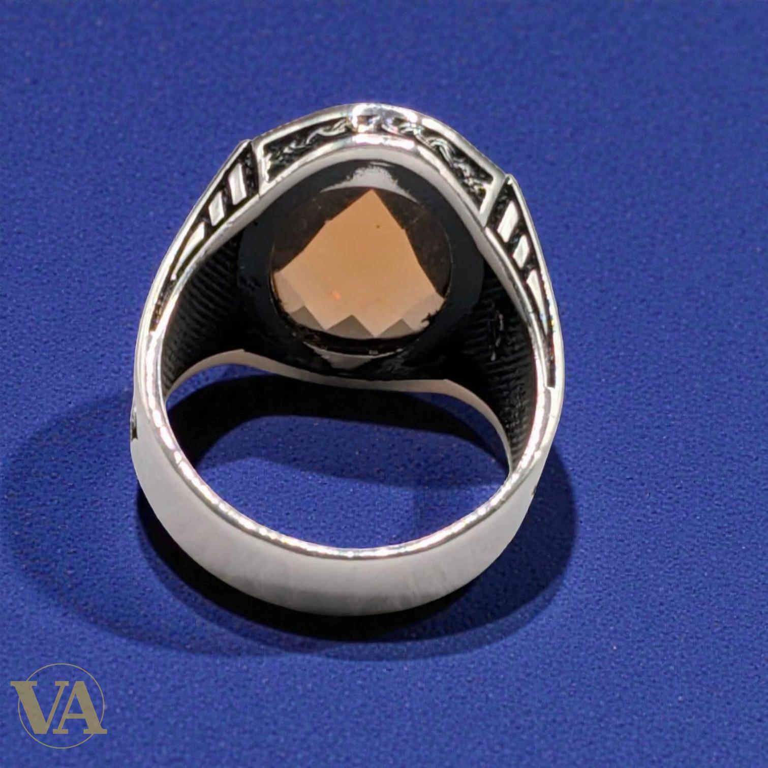 Bague Homme Argent 925 Sultanite – Facettes & Tressage Ottoman