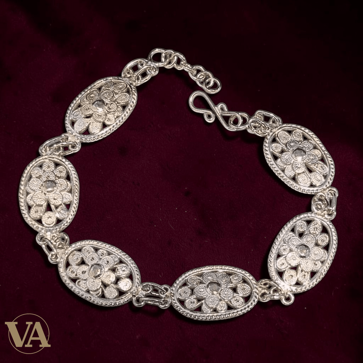 Bracelet Femme Argent 925 Massif – Fleurs Filigranes - Argent 925 - Vindicta