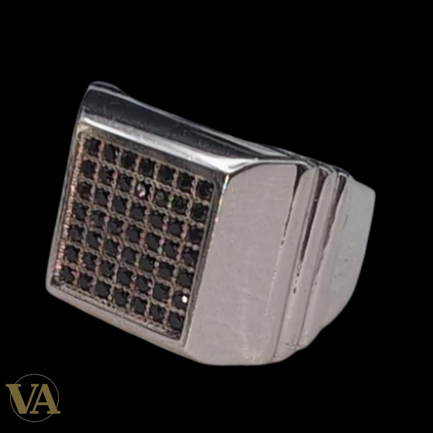 Bague Homme Argent 925 Marcassite Noire