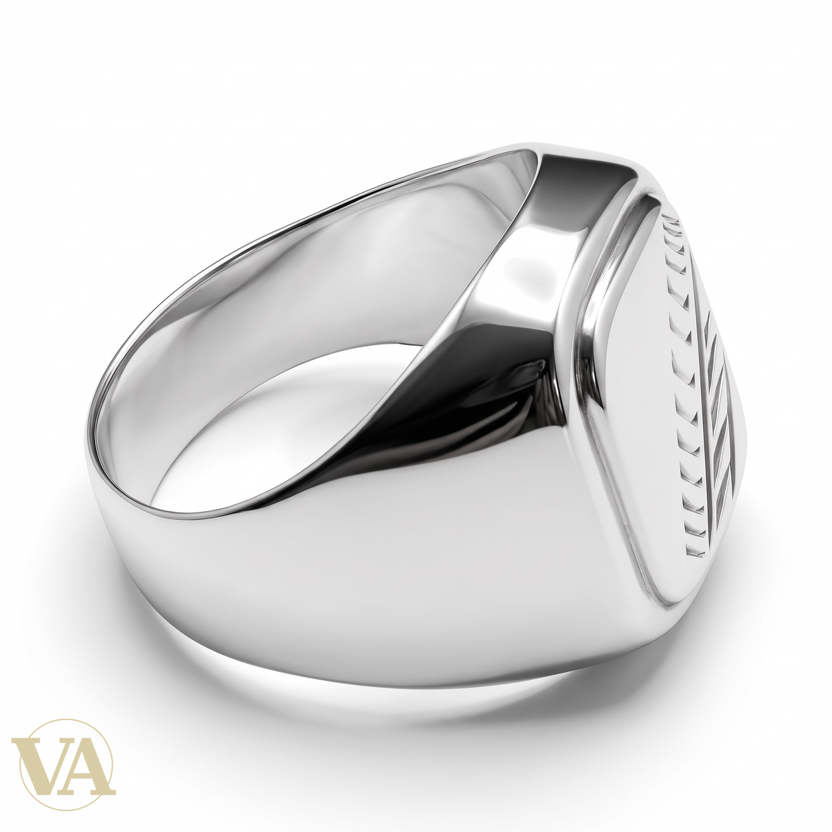 Chevalière Homme Argent 925 – Plateau Carré & Gravure Géométrique-Vindicta : Bijoux Argent 925 Massif, Luxe et Héritage