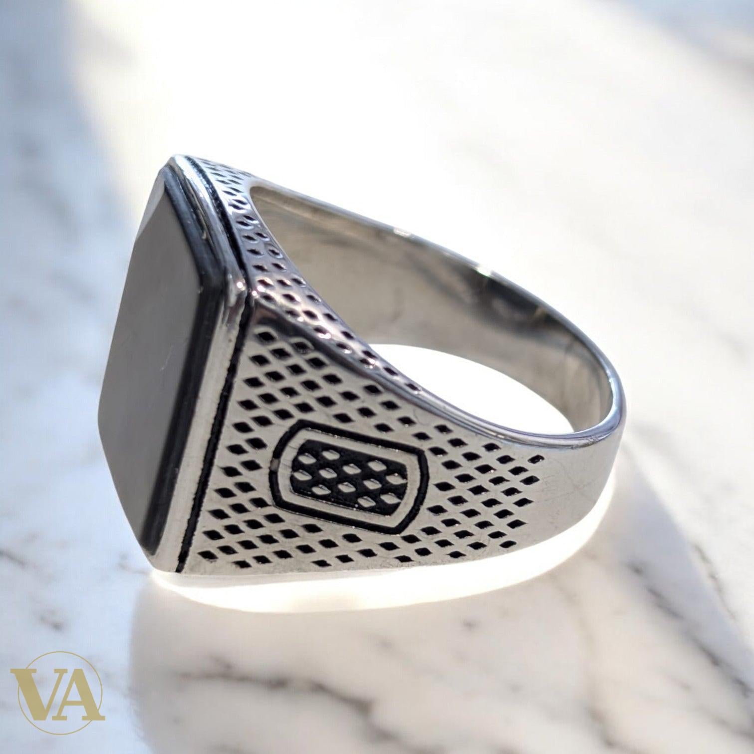 Bague homme argent 925 – Nacre naturelle