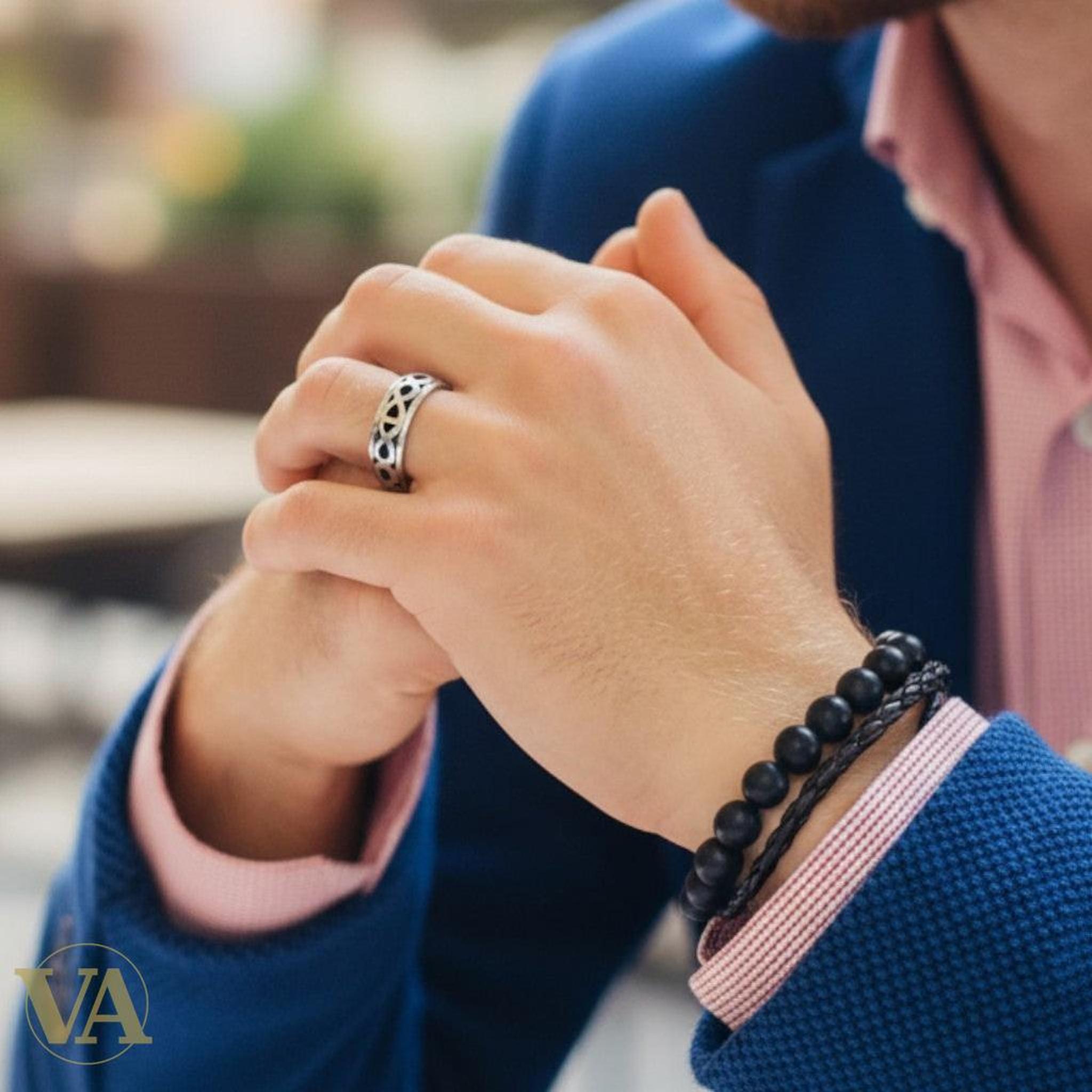 Anneau Homme Argent 925 – Motif ajouré flamme | Bijoux Vindicta