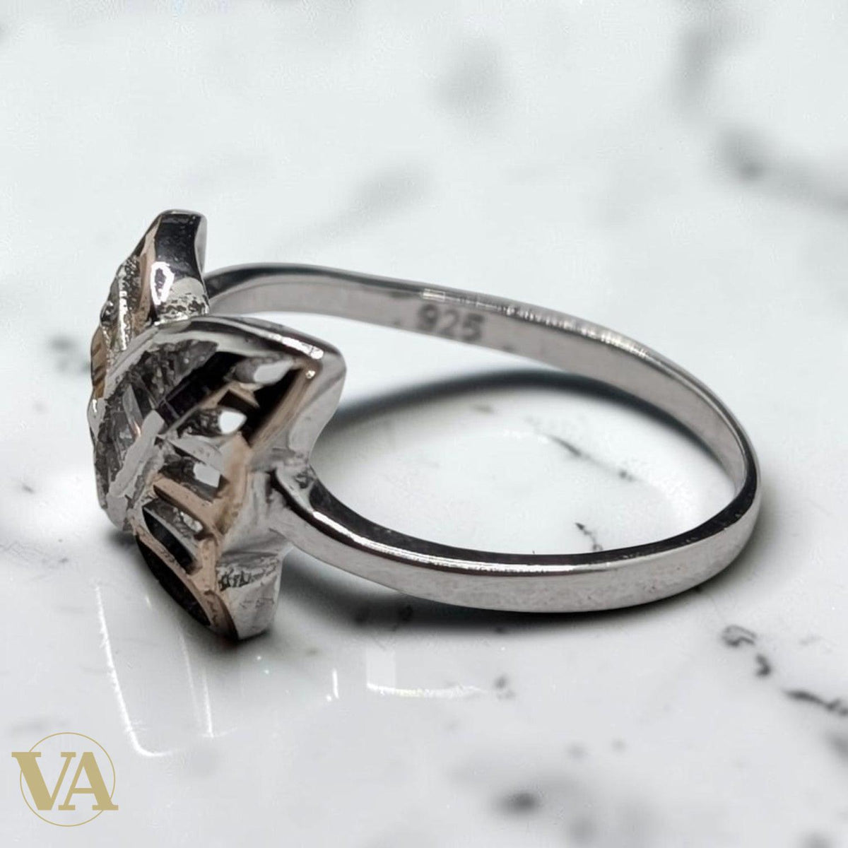 Bague Femme Argent 925 Papillon Bicolore Ajouré Zircons - Argent 925 - Vindicta