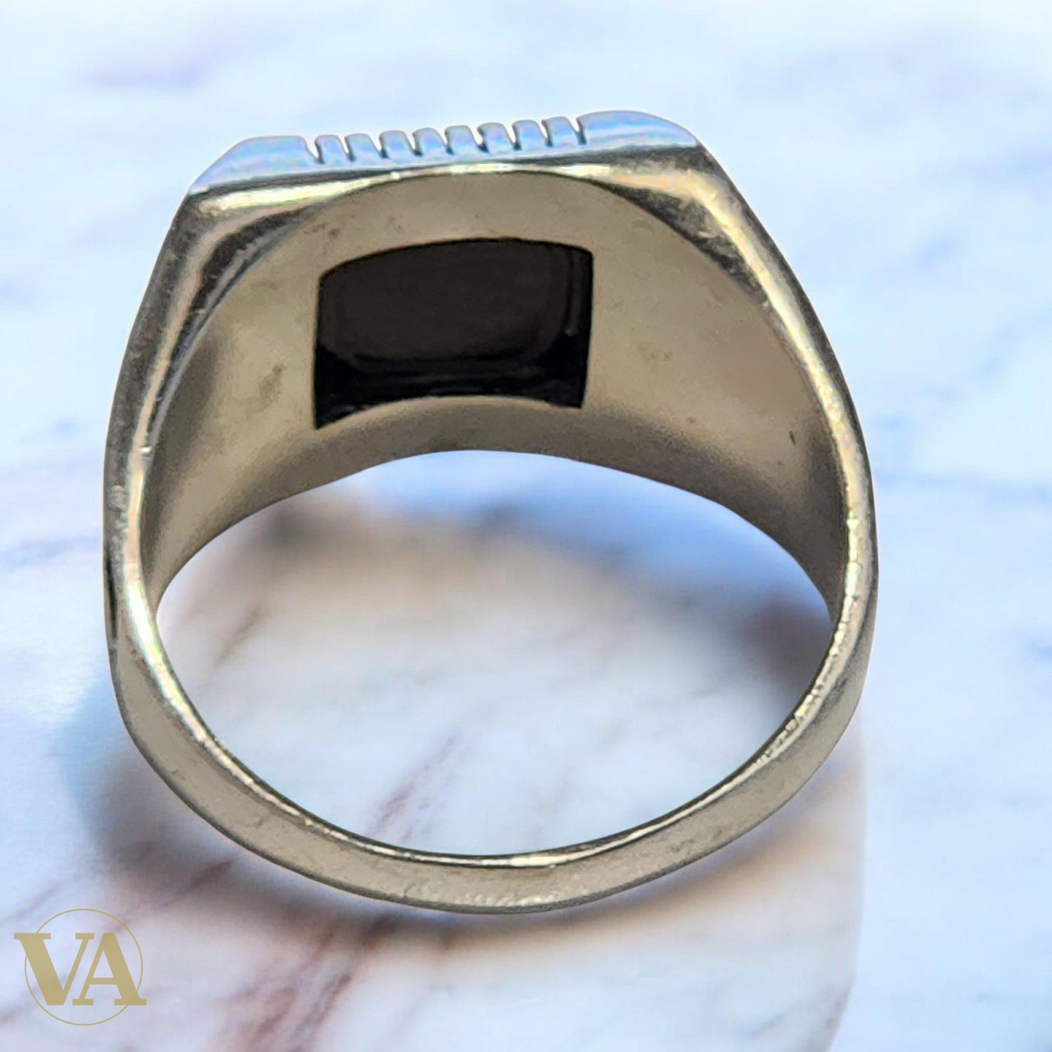 Chevalière Homme Argent 925 – Onyx Noir Rectangulaire