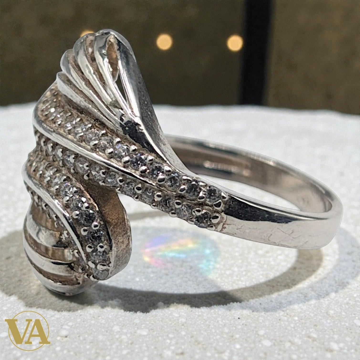Bague femme Argent 925 Massif Zirconium Design Enroulé | Bijoux Vindicta