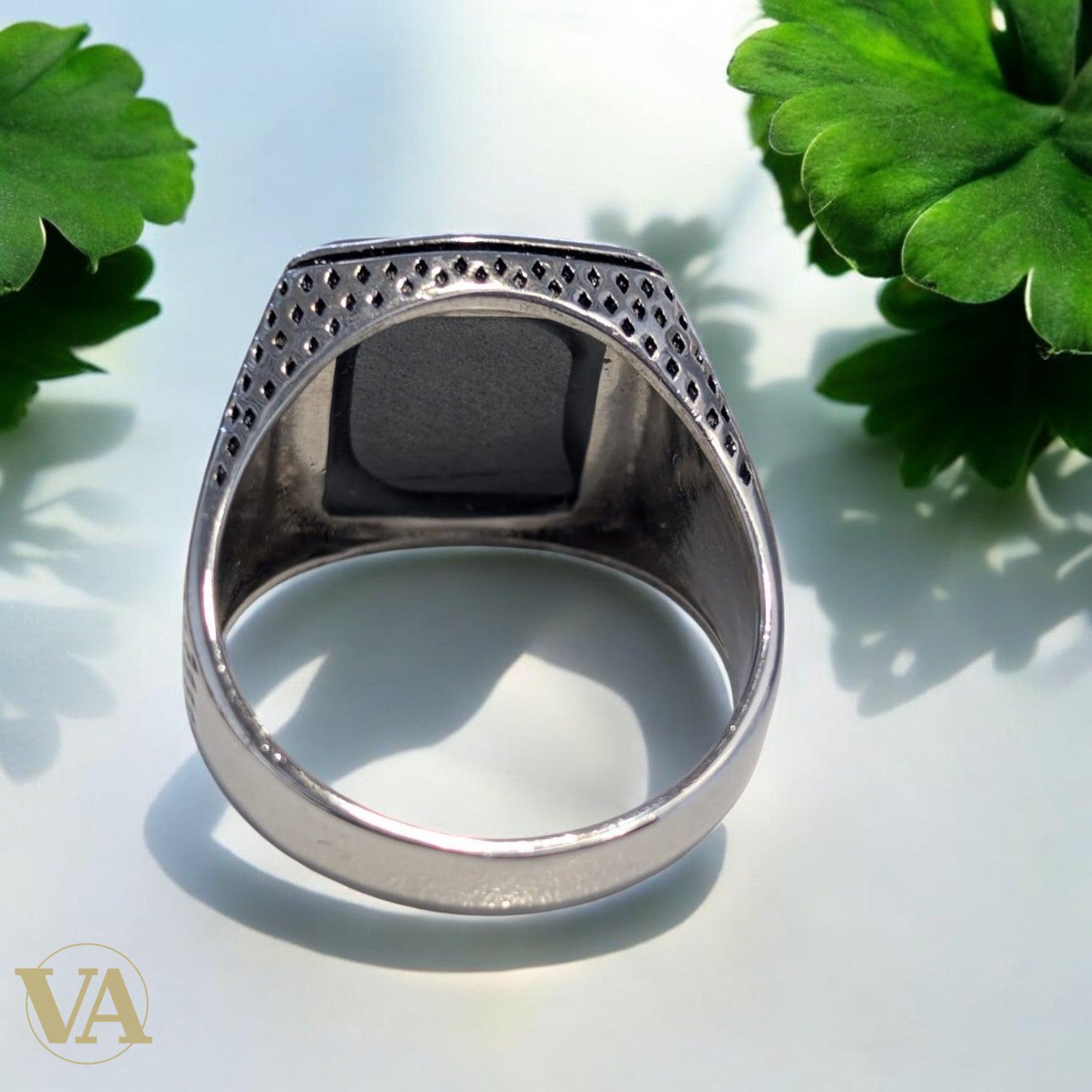 Bague homme argent 925 – Nacre naturelle