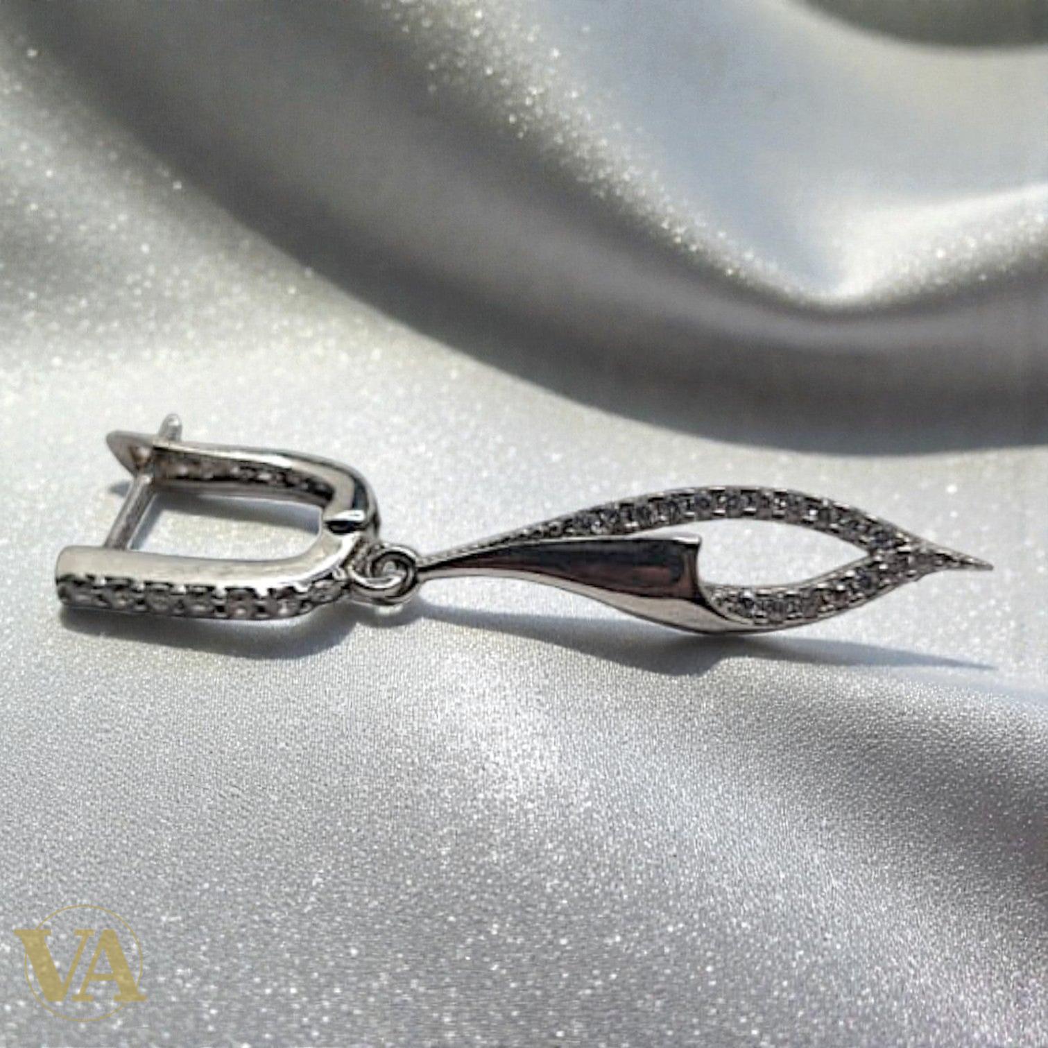 Boucles d'Oreilles Femme Pendantes Argent 925 – Créoles & Goutte Zirconium | Bijoux Vindicta