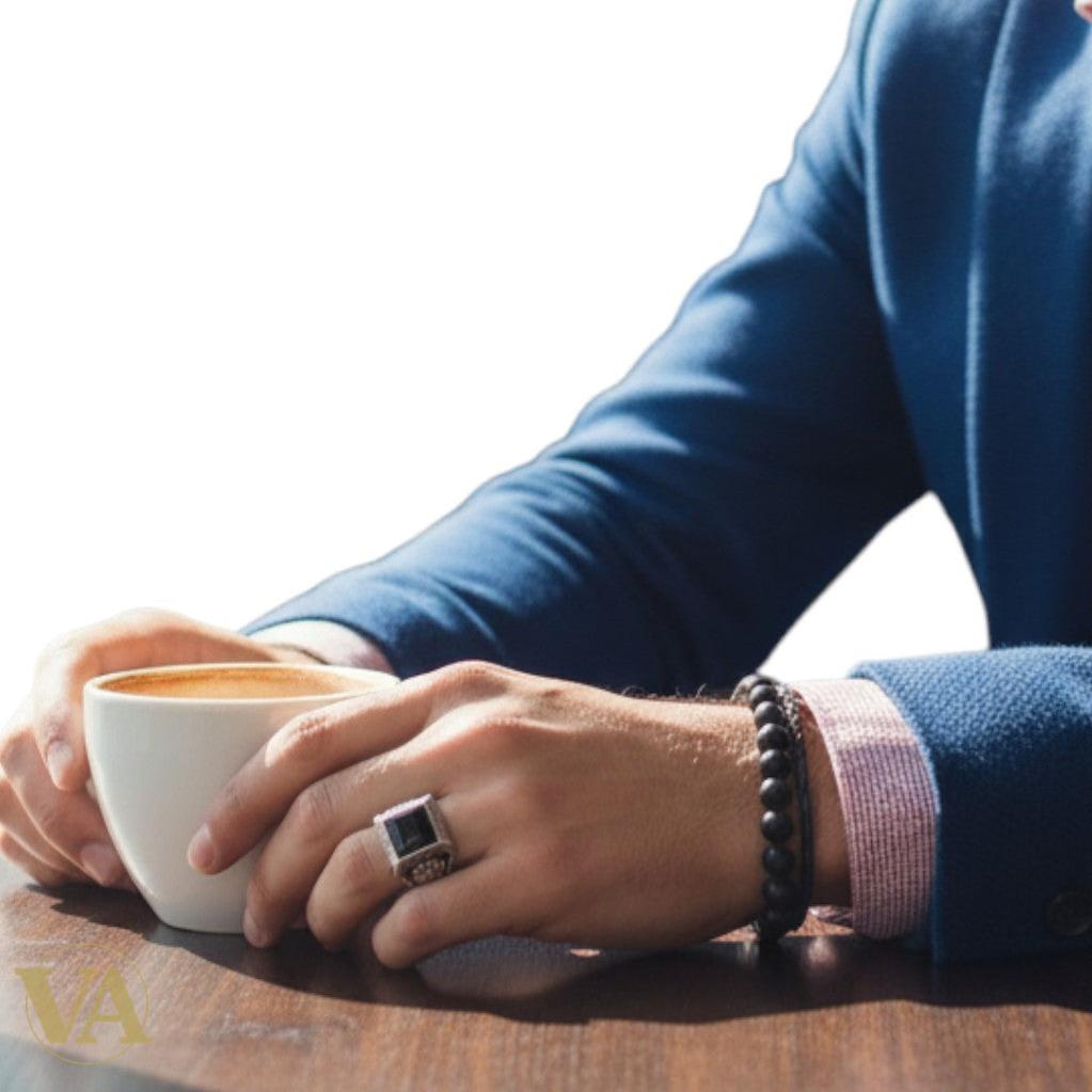 Chevalière Homme Argent 925 – Onyx Noir Rectangulaire